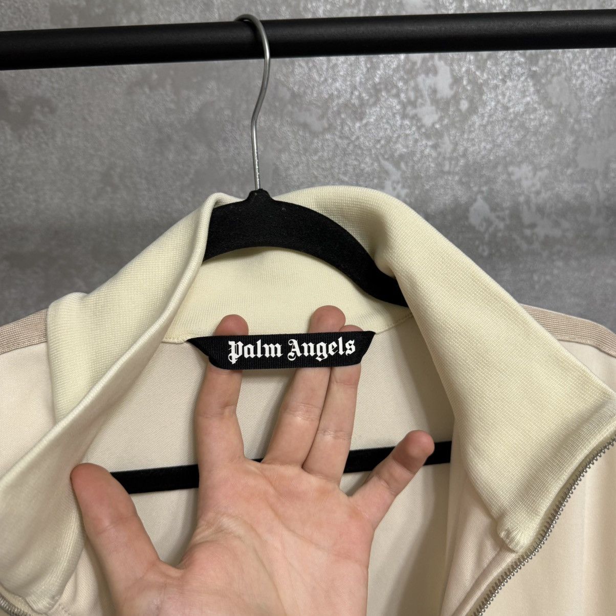 Palm Angels Cream Track Jacket in Beige, Men's (Size Xl) — image 3 of 6