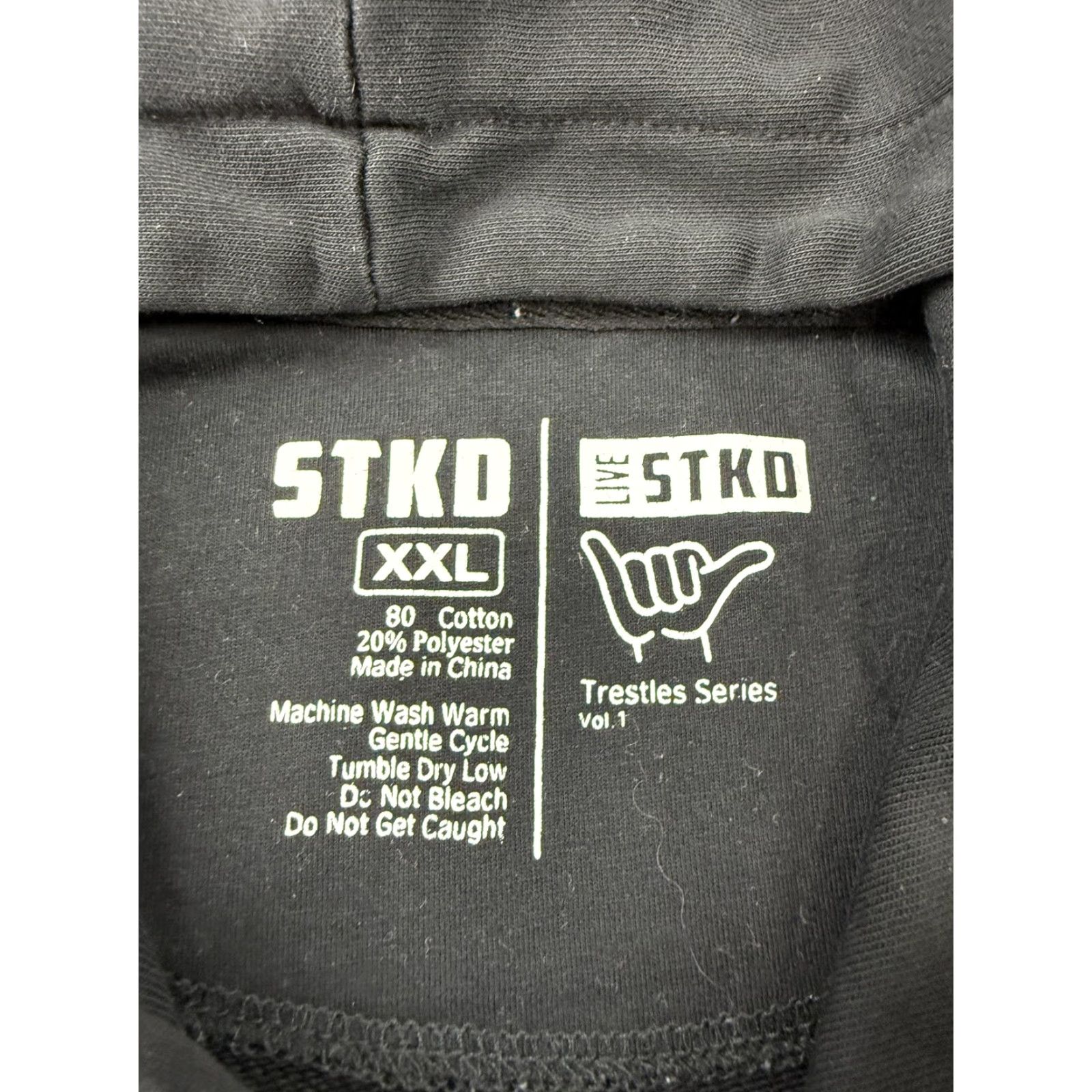 Vintage STKD Hoodie Men's 2XL Black Surfer's Club Graphic Fleece Pullover Sweatshirt Shirt Pullover Mens Graphic Print Size US XXL / EU 58 / 5 - 5 Thumbnail