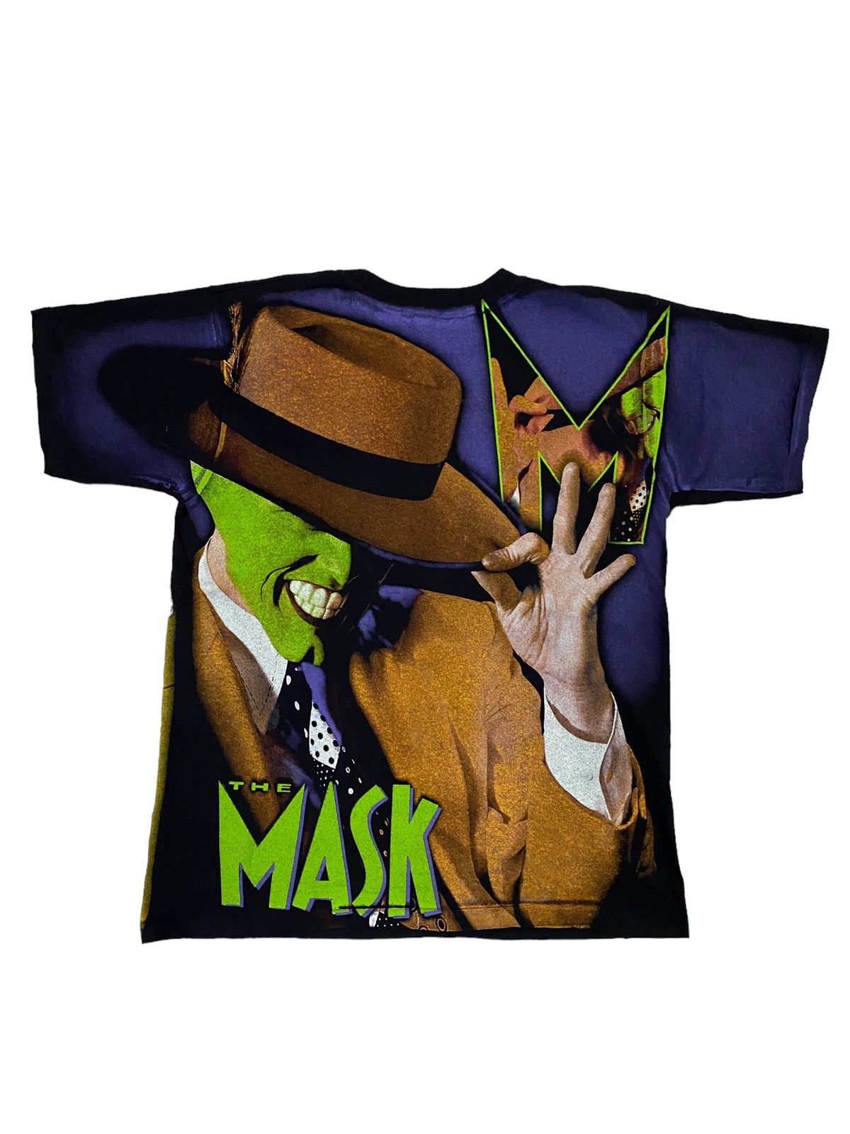 Vintage 💥Vintage 90s The Mask Movie Jim Carey Overprint Shirt Size US L / EU 52-54 / 3 - 4 Thumbnail