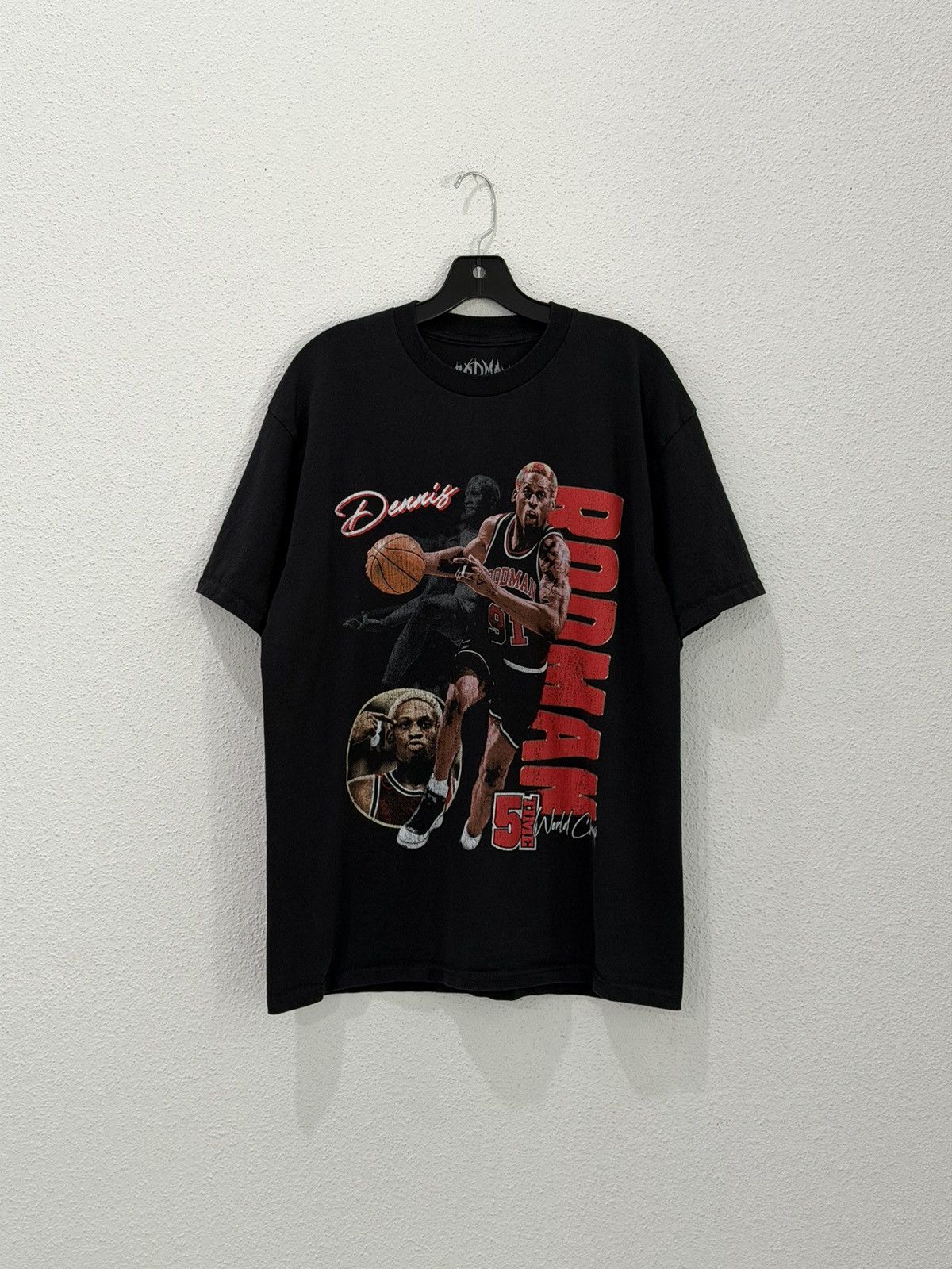 NBA Dennis Rodman Chicago Bulls Rap Tee Vtg Graphic Print Large Size US L / EU 52-54 / 3 - 1 Thumbnail