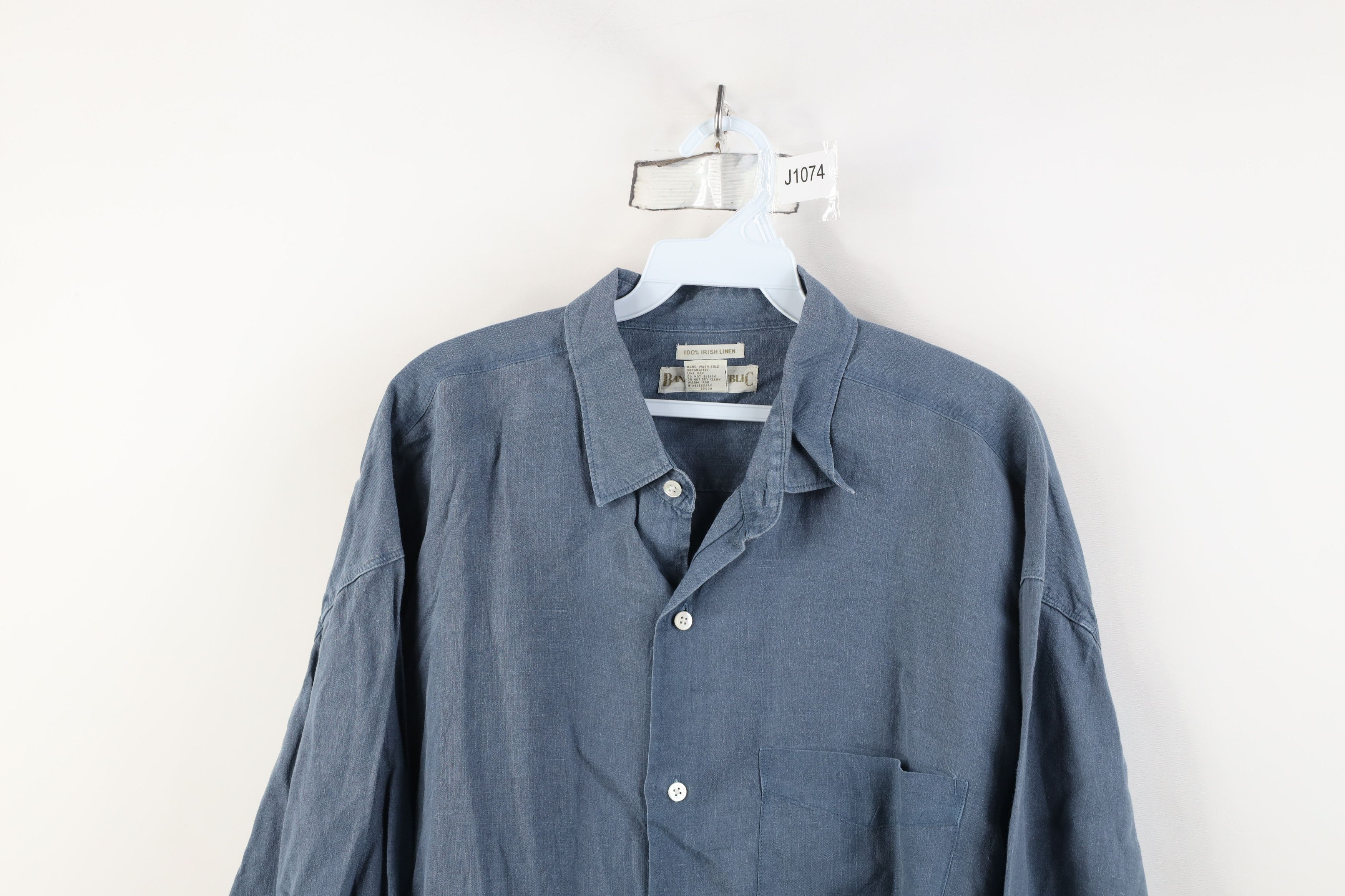 Banana Republic Vintage 80s 90s Banana Republic Collared Button Shirt Blue Size US L / EU 52-54 / 3 - 2 Thumbnail