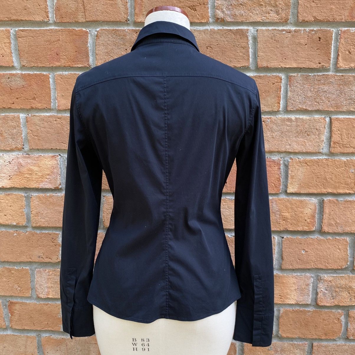 Jil Sander Jil Sander Black Fitted Long-Sleeve Stretch Shirt Size XS / US 0-2 / IT 36-38 - 15 Thumbnail