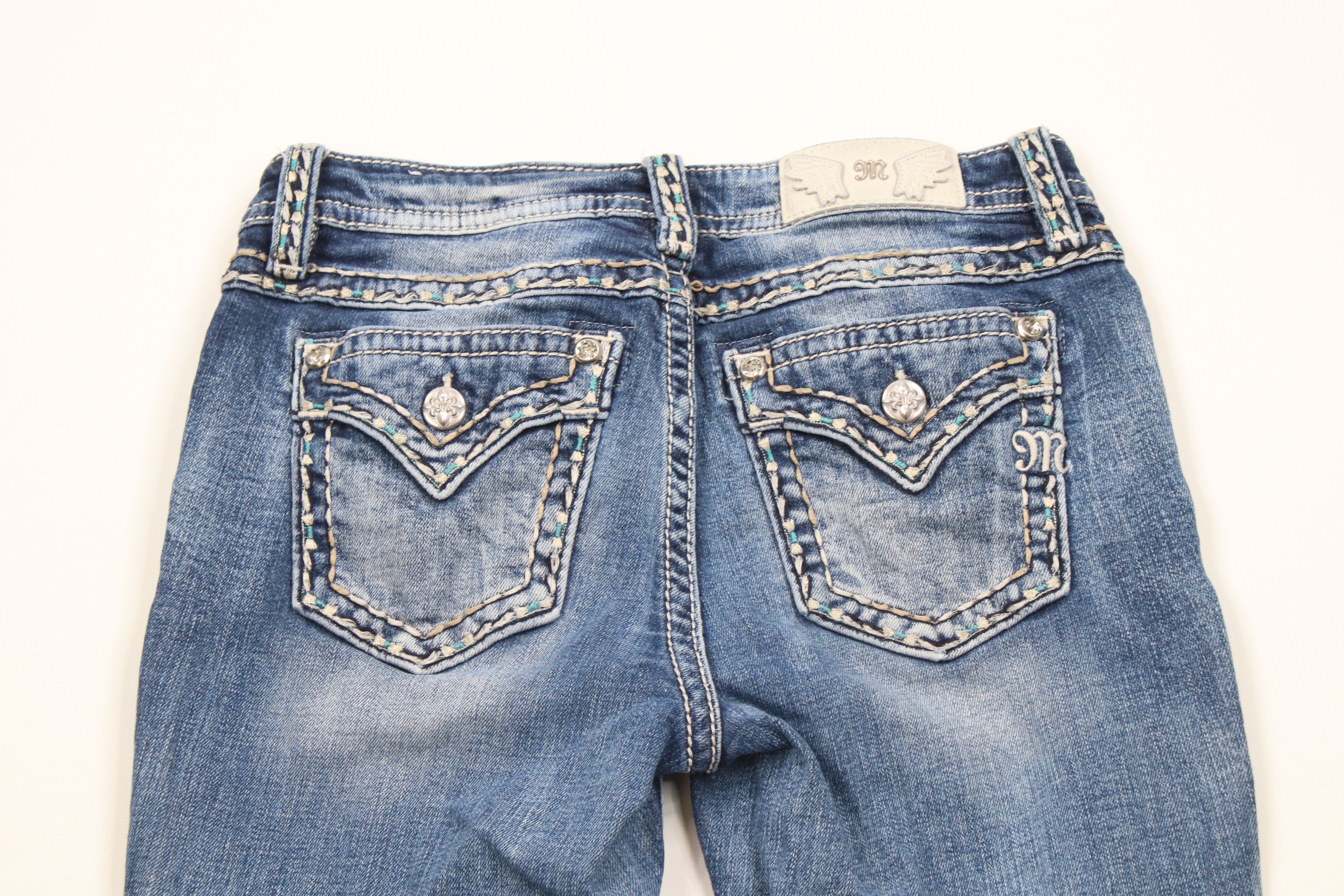 Miss Me × Vintage Miss Me Thick Stitch Stretch Hailey Skinny Leg Denim Jeans Size 29" - 9 Thumbnail