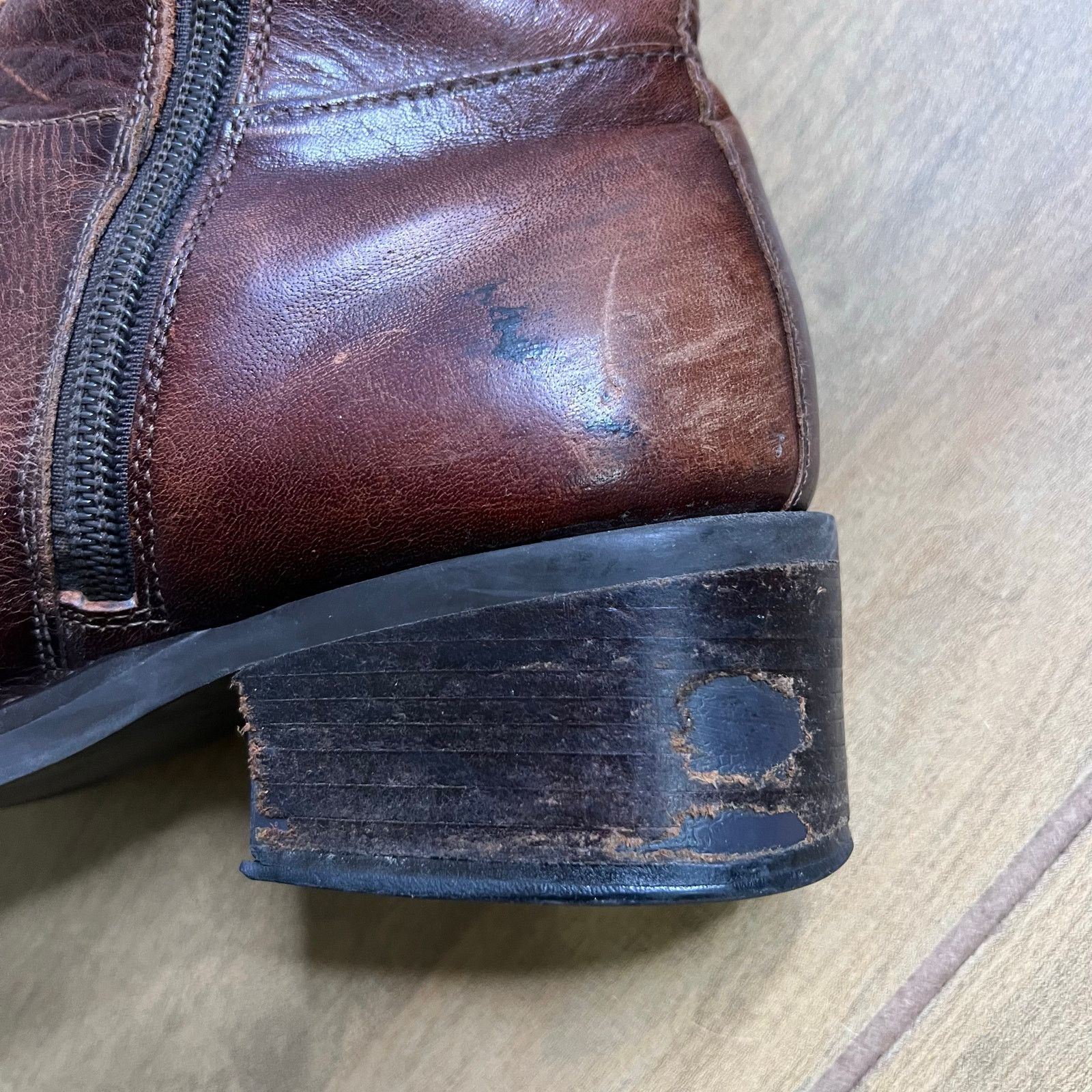 Vintage Vintage Super Leather Riding Boots Knee High Buckle Zip 7.5 Size US 7.5 / IT 37.5 - 11 Thumbnail