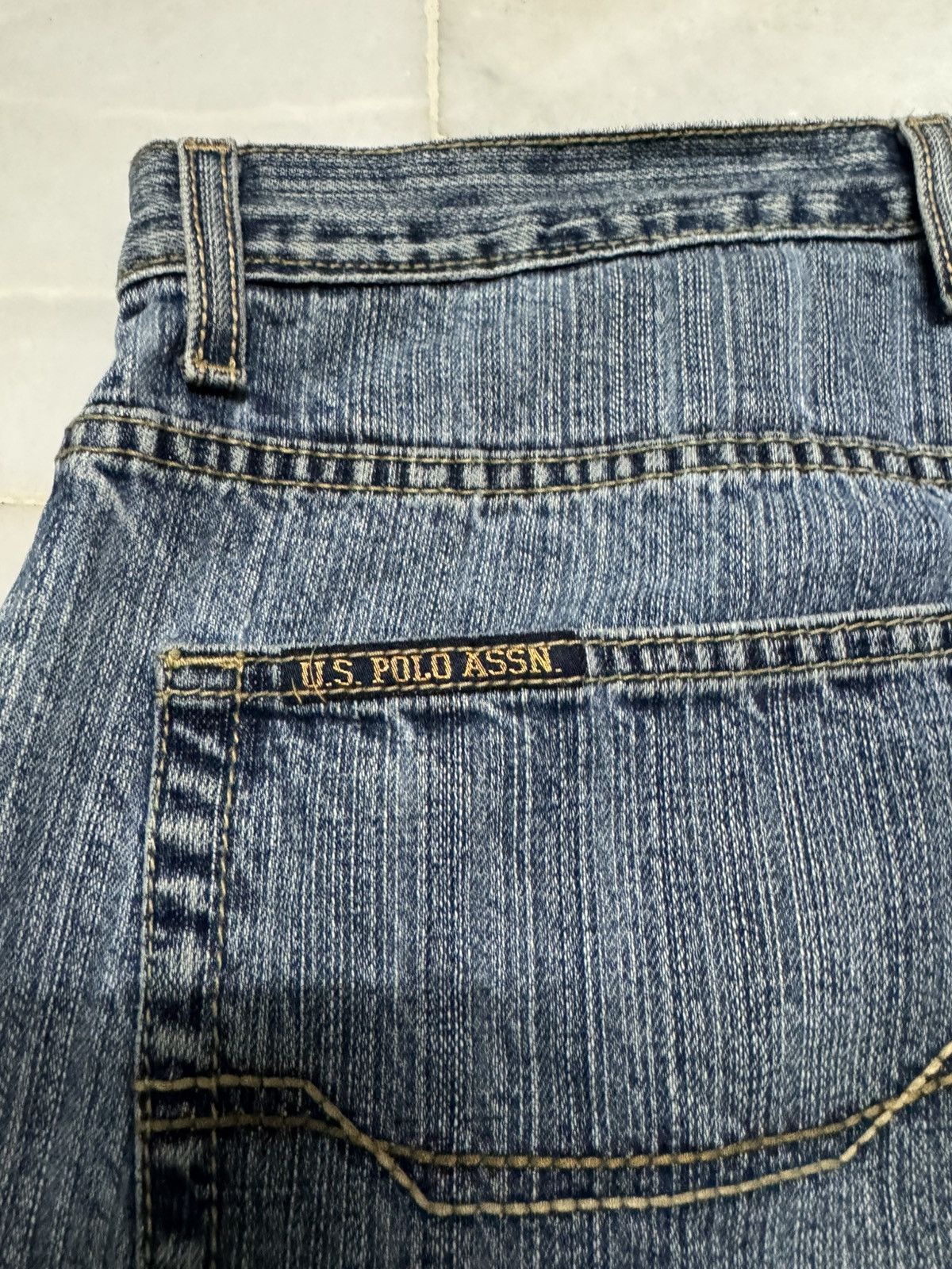 U.S. Polo Assn. ⚡️FLARED⚡️VINTAGE 90s U.S.POLO ASSN STONED WASHED BOOTCUT Size US 35 - 15 Thumbnail