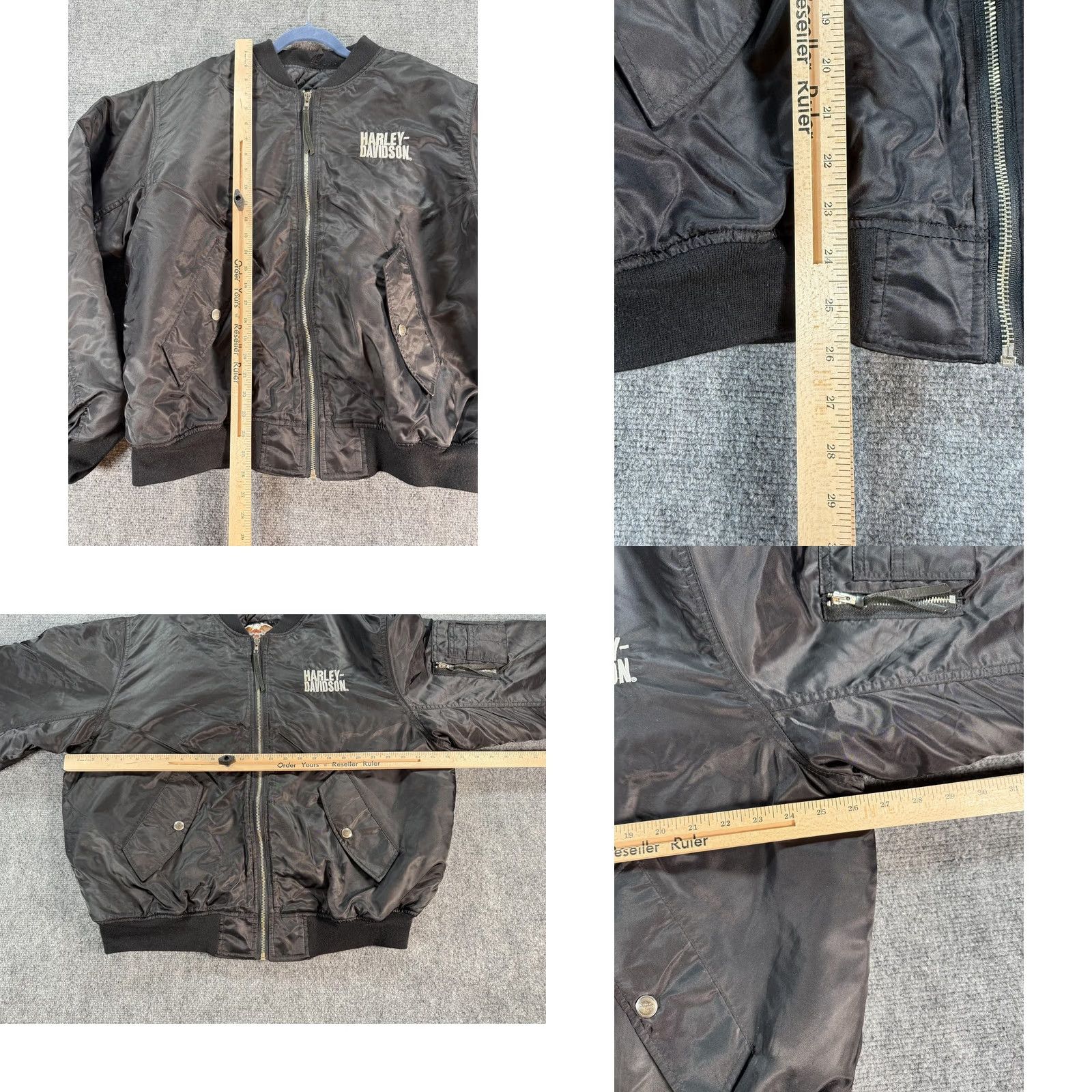 Harley Davidson Harley-Davidson Jacket Mens Large Black Bomber Quilted Lined Zip Pocket Flight Size US L / EU 52-54 / 3 - 8 Thumbnail