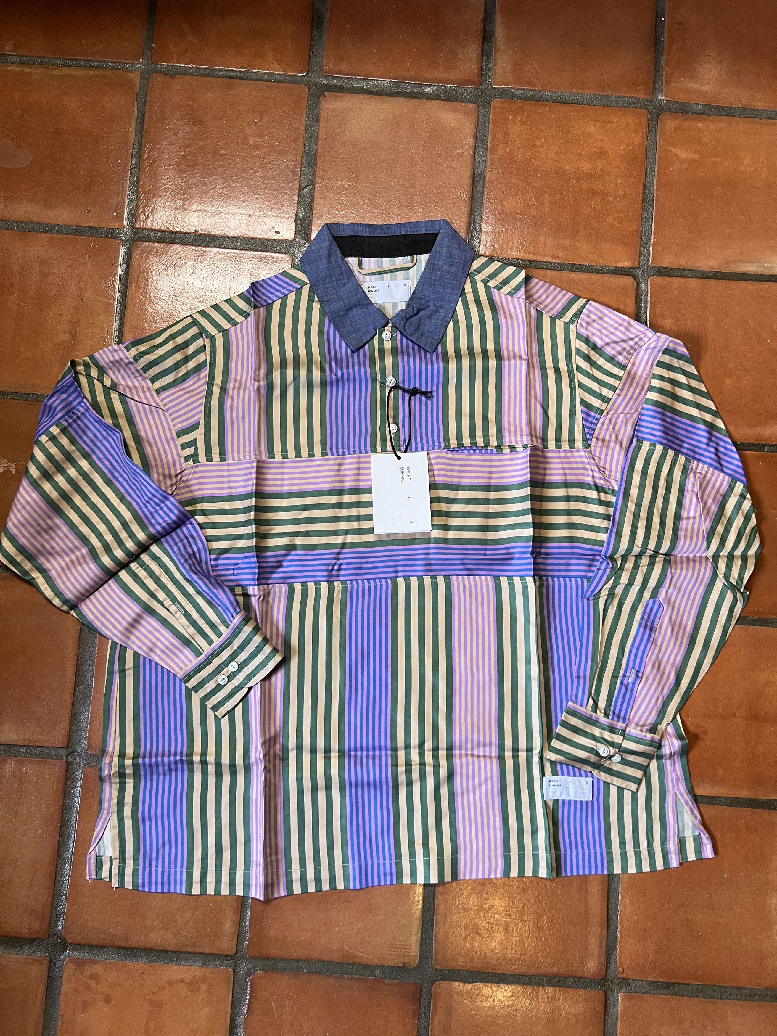 image of 4Sdesigns Rugby Shirt in Purple Stripe, Men's (Size Large)