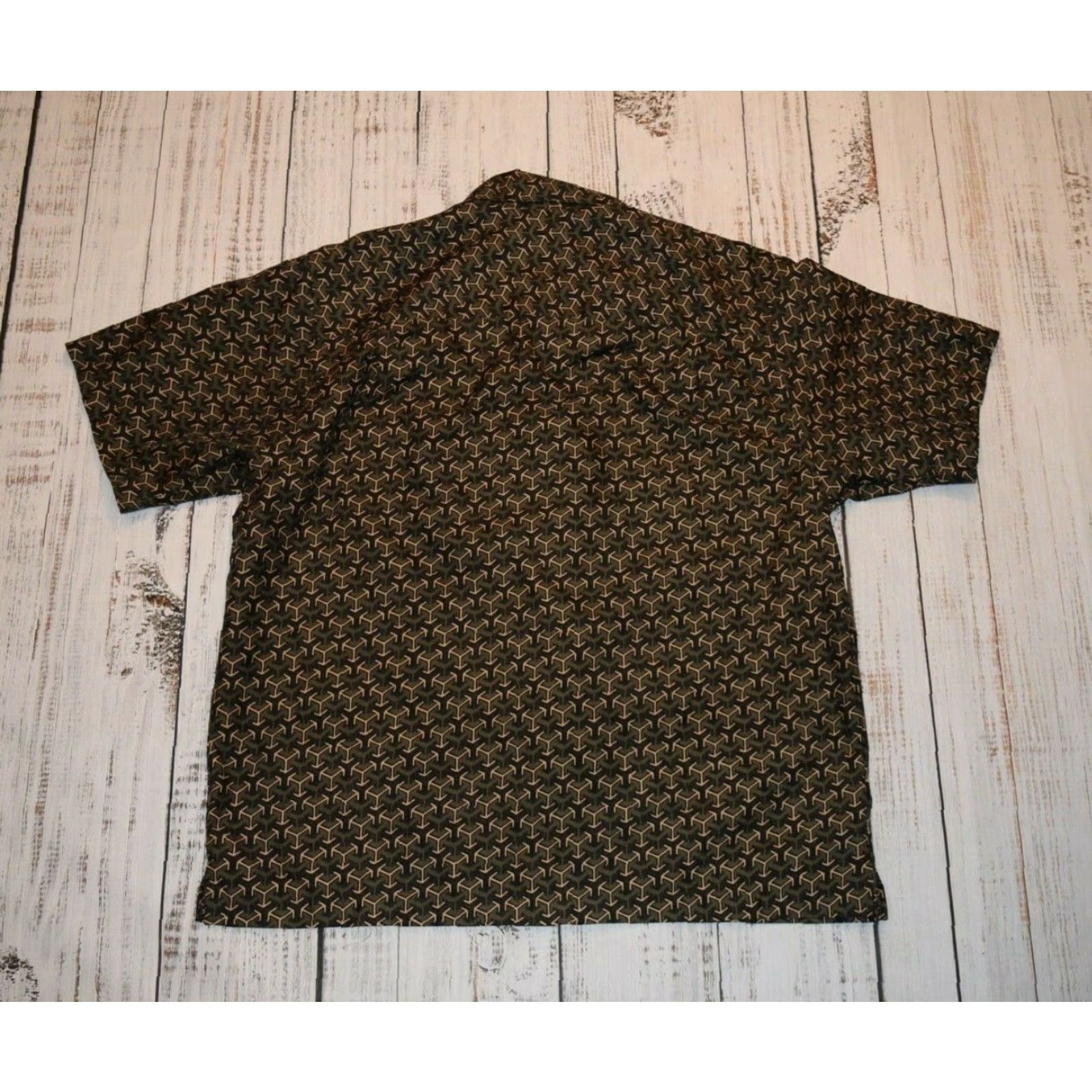 Vintage Canyon River Blues Mens Black Gold Arrows Short Sleeve Button Shirt XL X-Large Size US XL / EU 56 / 4 - 7 Thumbnail