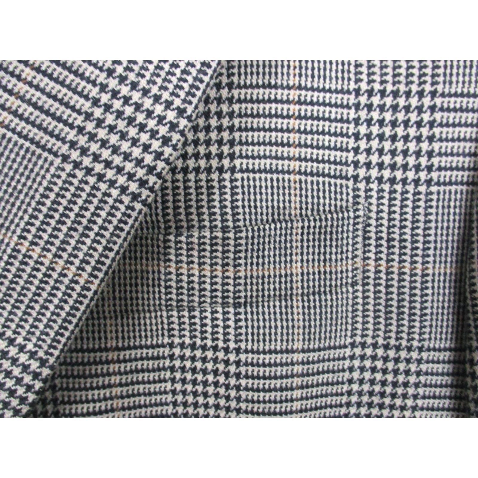 Ralph Lauren VINTAGE Lauren Ralph Lauren Blazer Mens 40 Wool Glen Plaid Houndstooth Jacket Classic Sport Coat Regular Brown Wool Blazer Mens 40 Lauren Ralph Lauren Size 40R - 2 Thumbnail