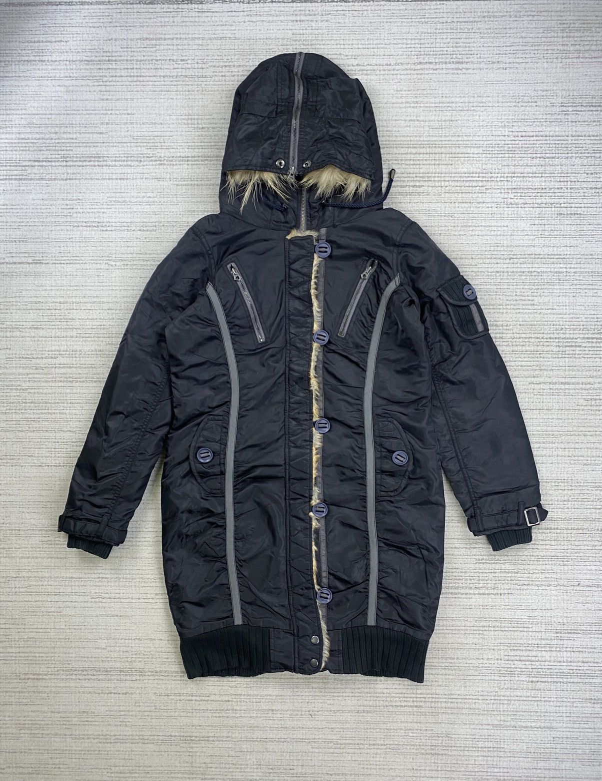 Avirex Vintage Avirex Air Station Faux Fur Hoodie Long Jacket Size US M / EU 48-50 / 2 - 7 Thumbnail