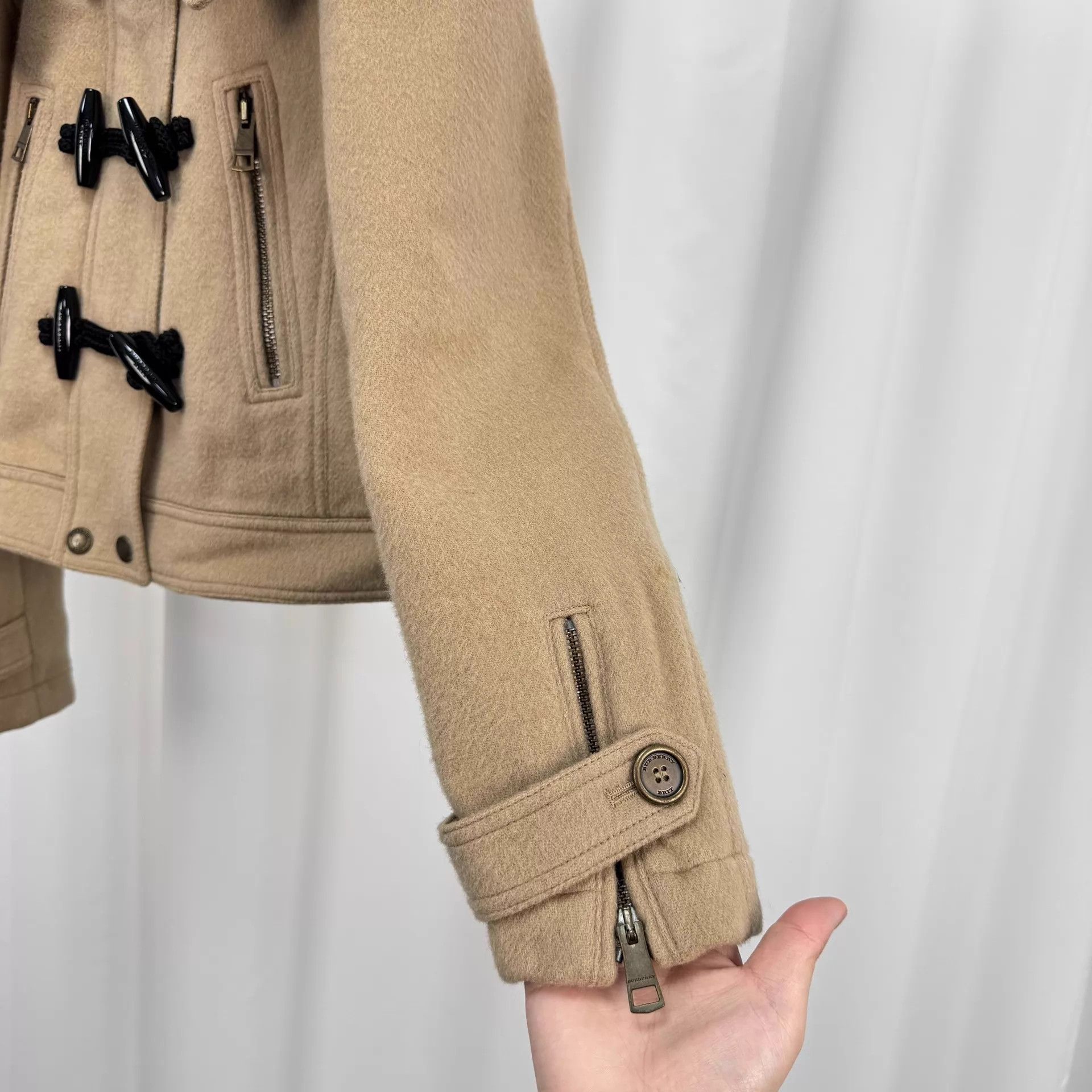 Burberry BURBERRY Check Camel-Button Wool Coat Women's UK10 99 New Size M / US 6-8 / IT 42-44 - 4 Thumbnail