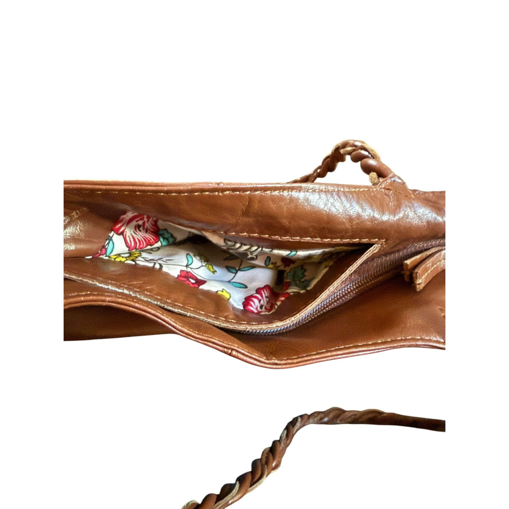 Other Latico Brown Leather Shoulder Bag With Braided Handles & Flo Size ONE SIZE - 10 Thumbnail