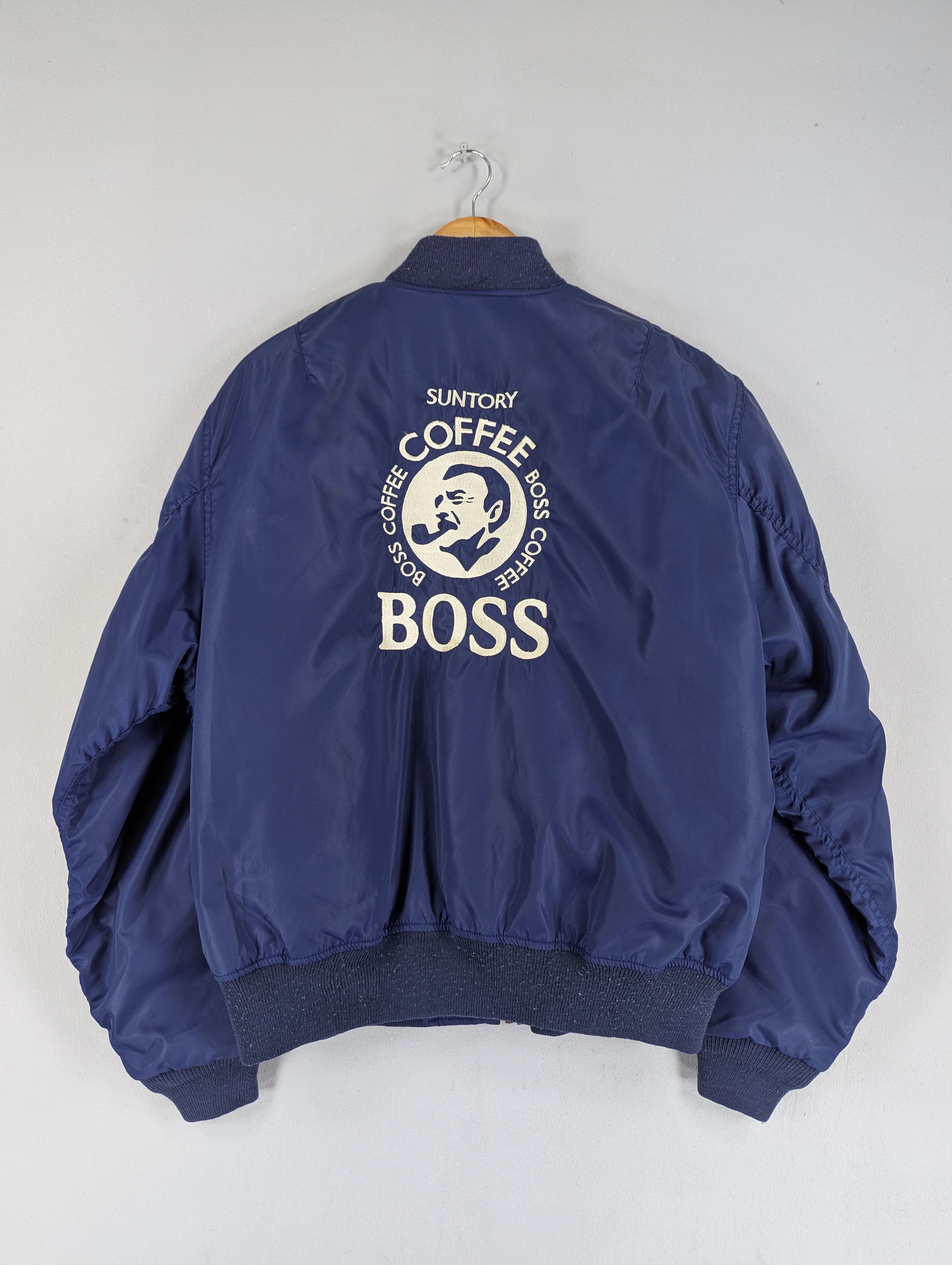 Japanese Brand Vintage 90s Suntory Coffee Boss Bomber Flight Jacket Size US L / EU 52-54 / 3 - 1 Thumbnail