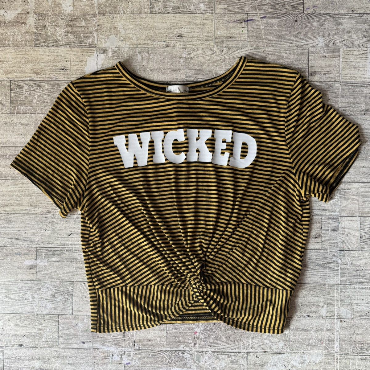 Other Wicked, Custom, Striped, Twist Knot, Baby Tee Size M / US 6-8 / IT 42-44 - 2 Thumbnail