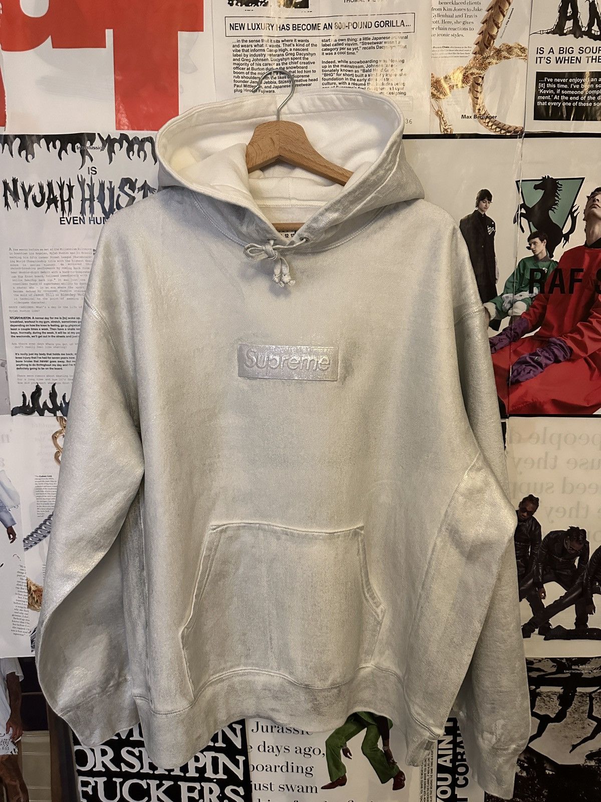 Maison Margiela Supreme Supreme x Maison Margiela white foil box logo hoodie Grailed