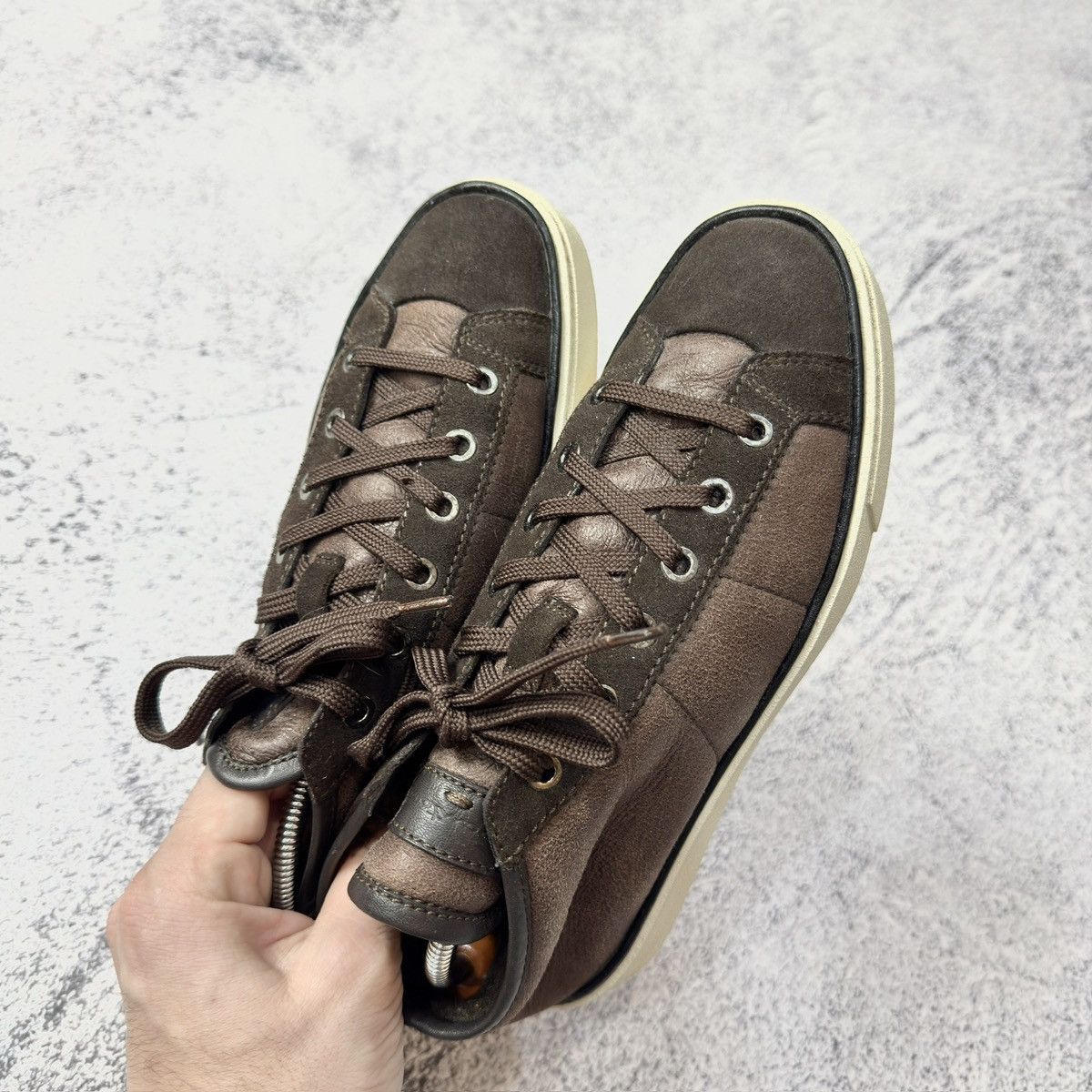 Santoni Santoni Leather Suede Fur High Top Sneakers 38 size 24.5cm Size US 8 / IT 38 - 5 Thumbnail