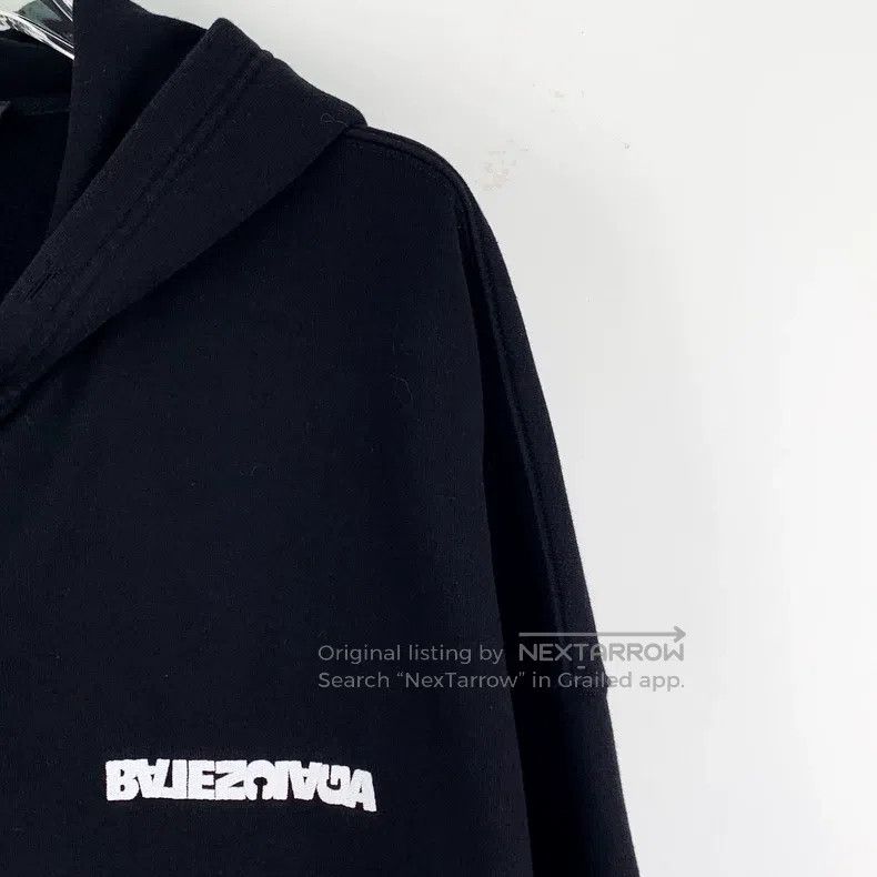 Balenciaga Balenciaga Black logo embroidered cotton hooded zipper lon Size US M / EU 48-50 / 2 - 3 Thumbnail