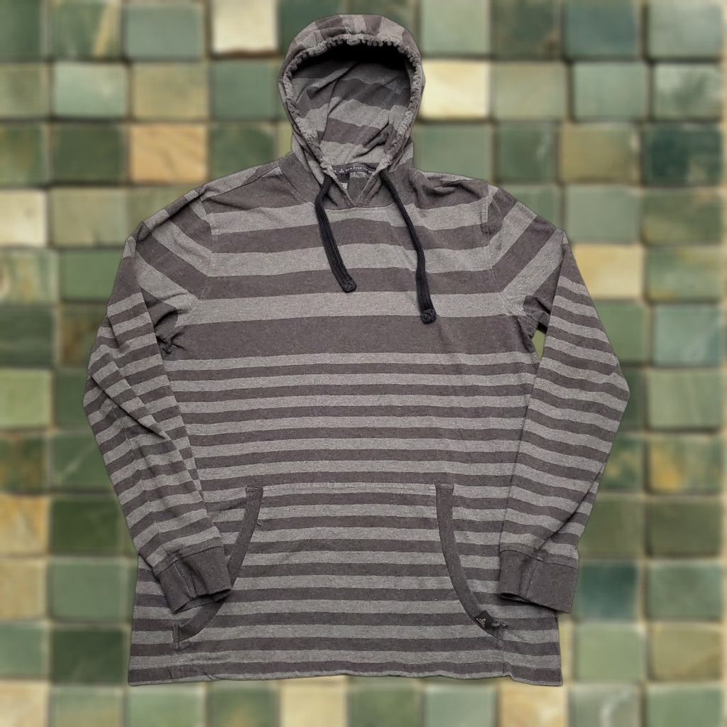 Prana VINTAGE PrAna Hoodie Mens L Gray Striped Hooded Shirt Pullover Casual Drawstrings Size US L / EU 52-54 / 3 - 1 Thumbnail