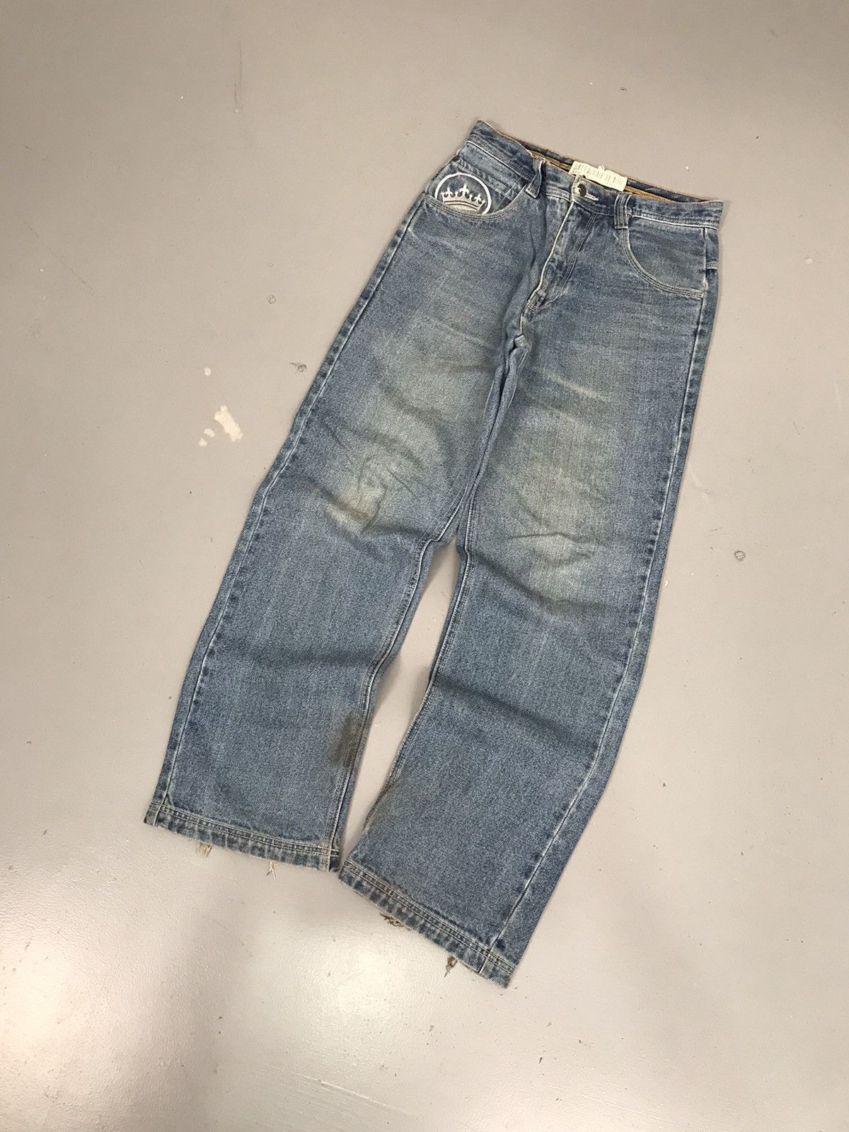 JNCO × Southpole × Vintage Vintage sir Benny miles crown embroidered denim Size US 29 - 4 Thumbnail
