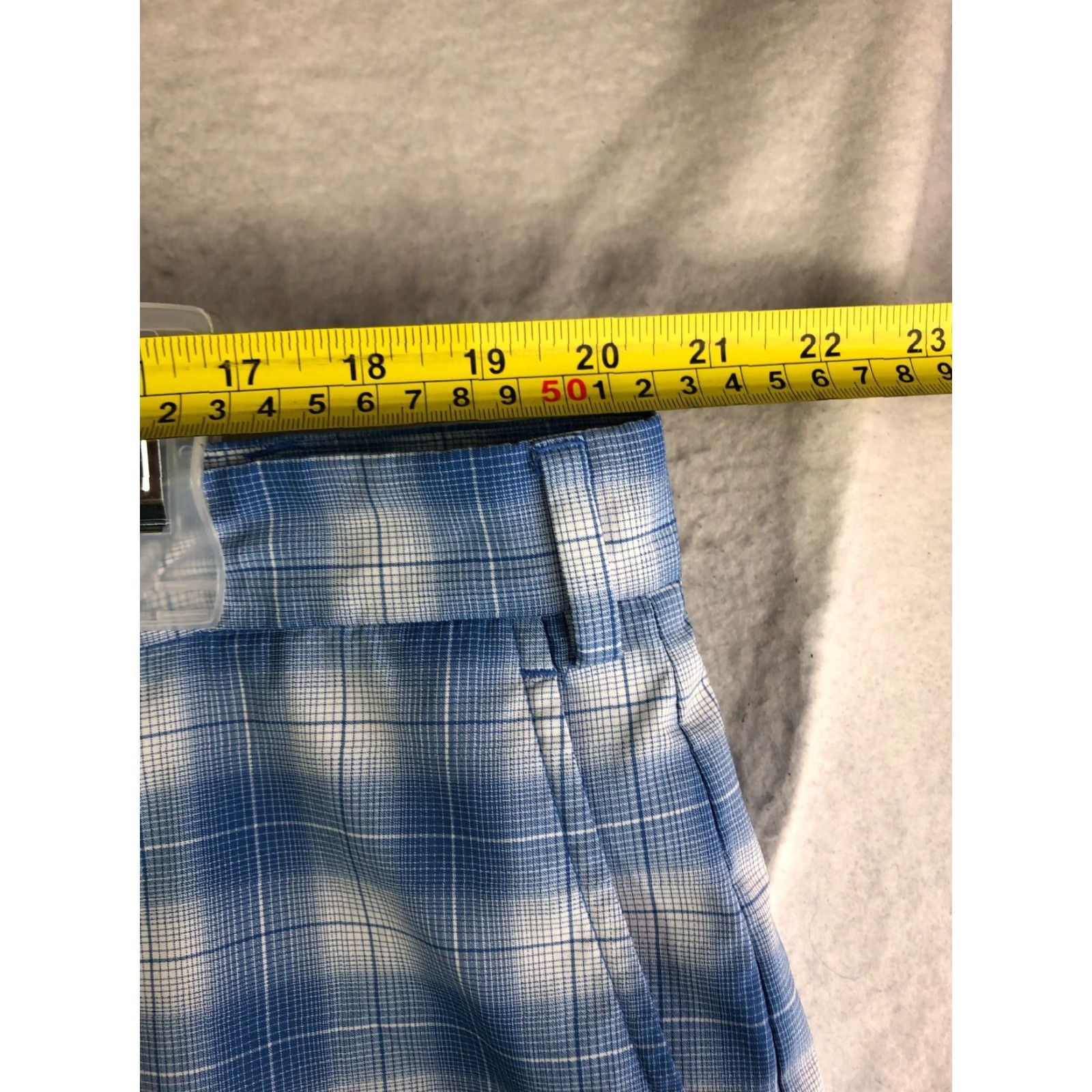 Vintage Walter Hagen Mens Bermuda Shorts Beach Denim Cotton Mid Rise 42 Blue Plaid Pockets Regular United States Vintage? No Size US 42 / EU 58 - 2 Thumbnail