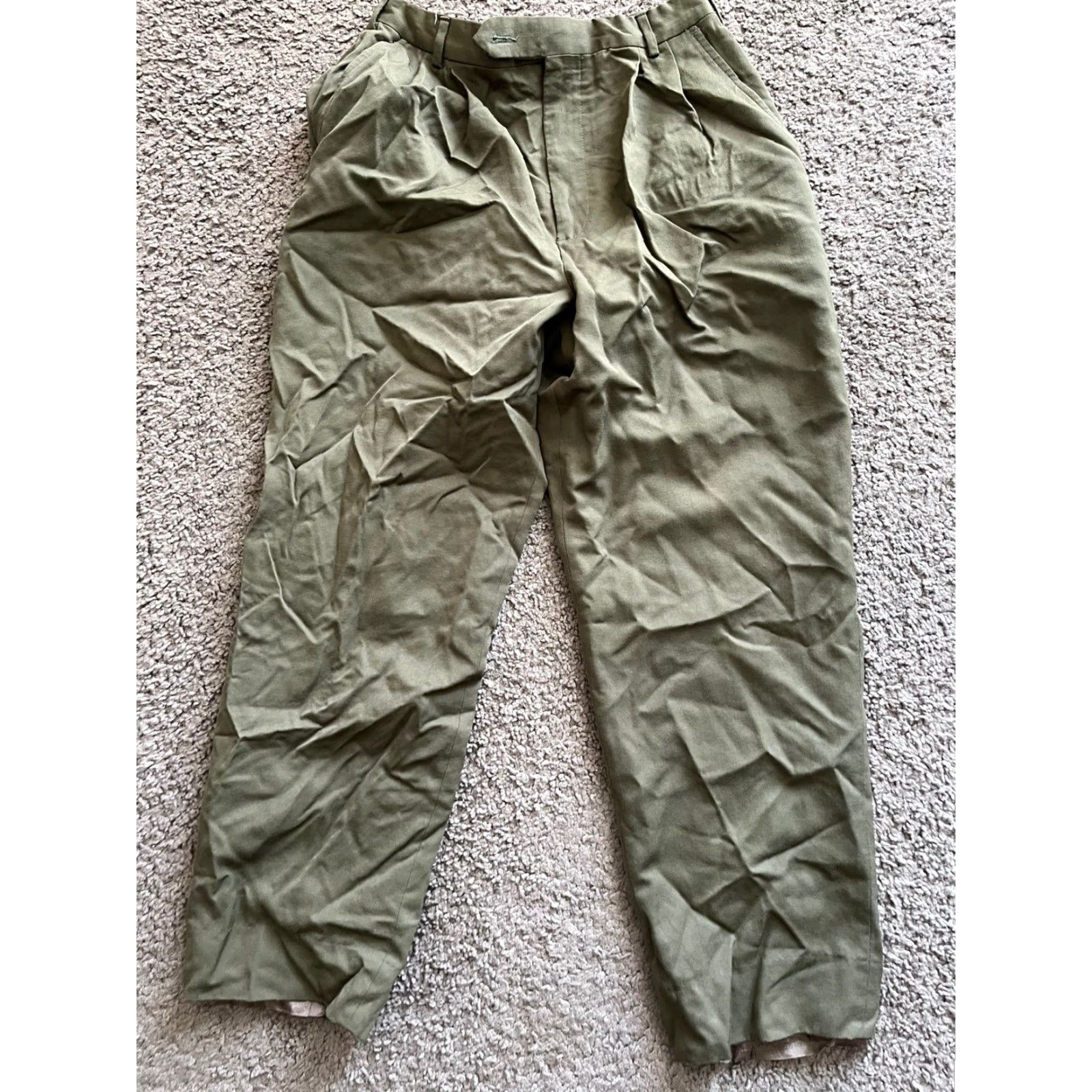 Brooks Brothers VTG Brooks Brothers Women's Pant Career Pant High Rise Wide Leg Wool 6 Brown 30.5 Inseam Women Size 6 Regular Dry Clean Only 80s Theme Dress Pants Size 28" / US 6 / IT 42 - 2 Thumbnail