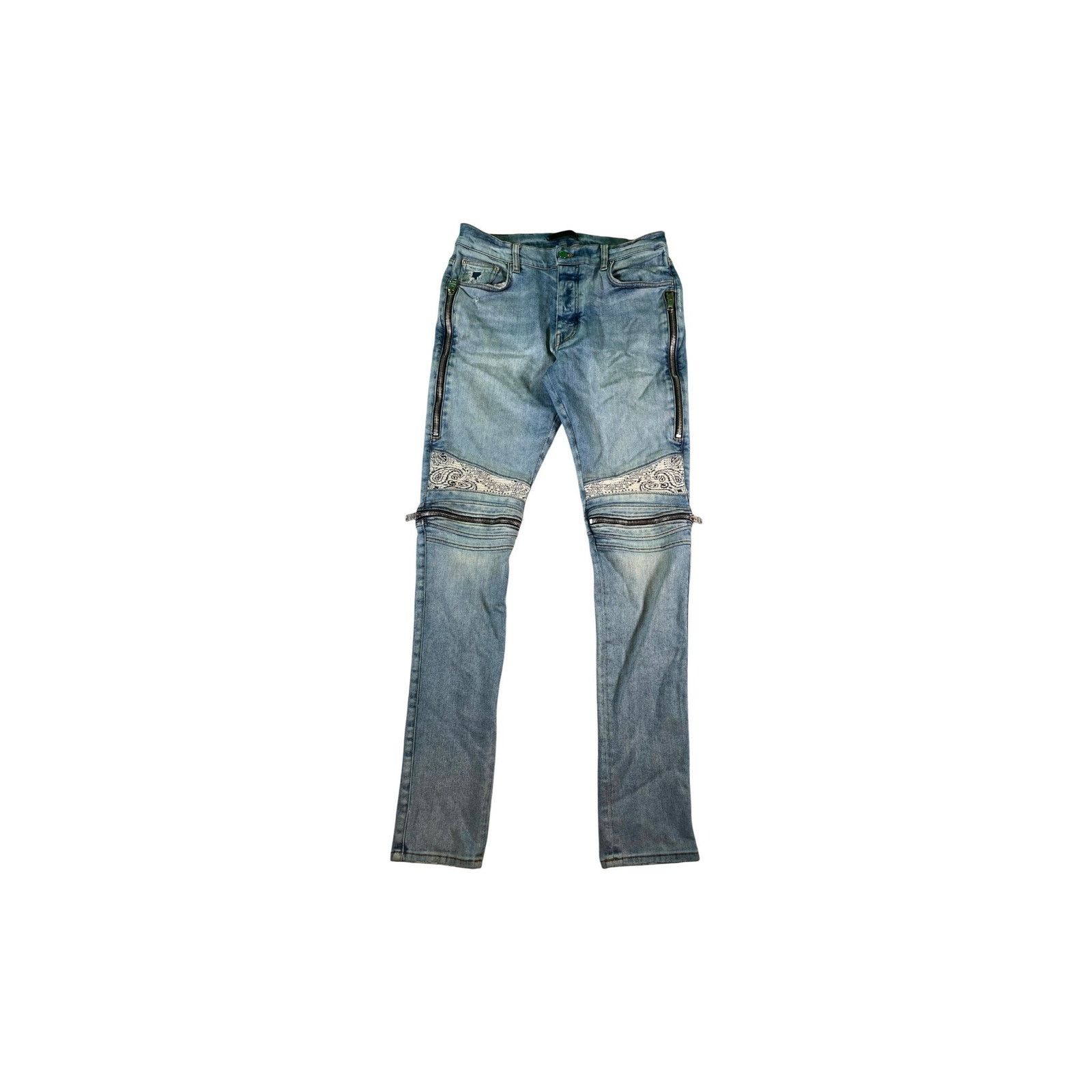 Amiri Amiri "MX2 Paisley" Vintage Wash & White Jeans Size US 34 / EU 50 - 1 Thumbnail