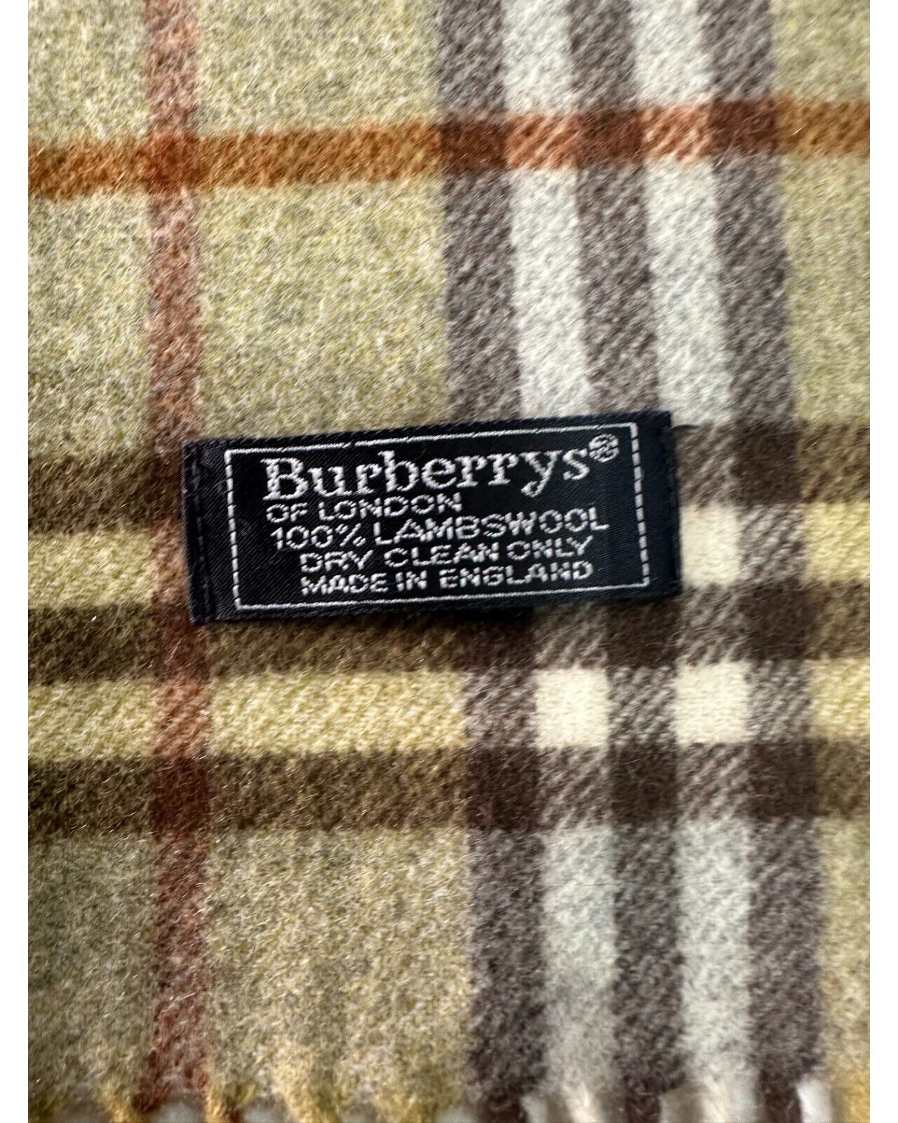Burberry Burberry's Vintage Check Scarf Green 100% Lambswool Unisex Size ONE SIZE - 3 Thumbnail