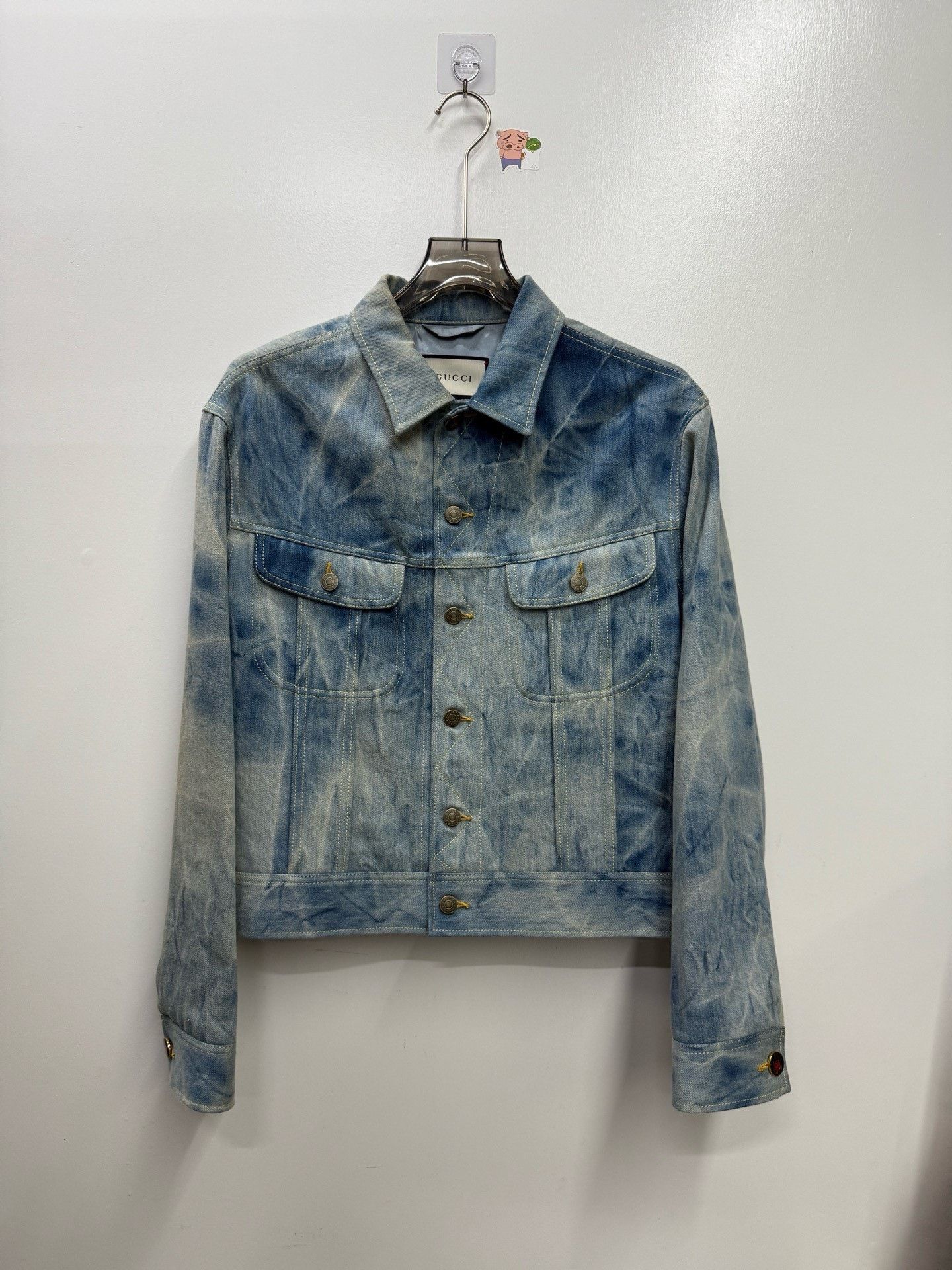Gucci Gucci Washed Distressed Tie-Dye Denim Jacket Size US M / EU 48-50 / 2 - 1 Thumbnail