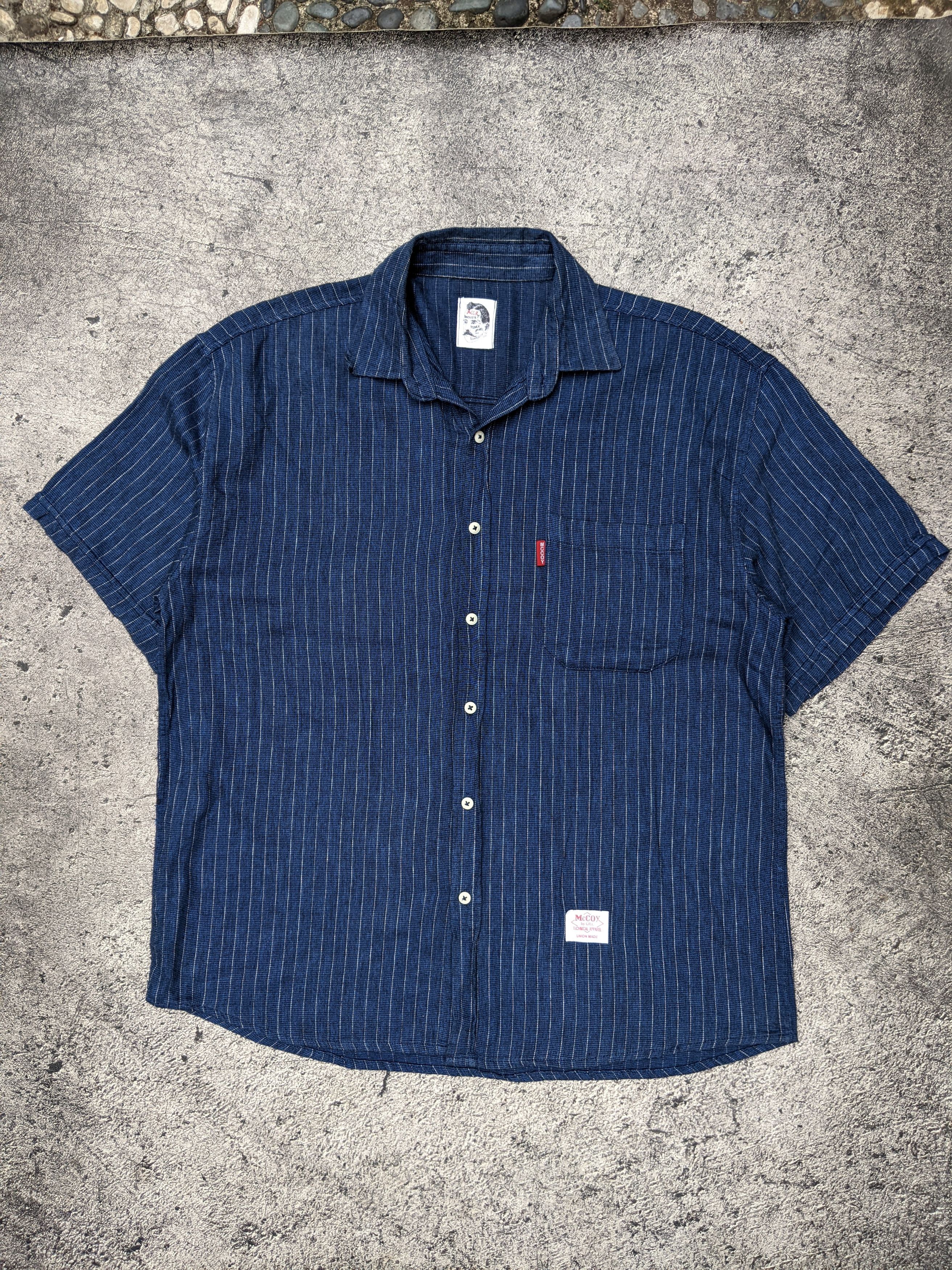 The Real McCoy's Mccoy Stripe Indigo Blue Shirt Size US L / EU 52-54 / 3 - 1 Thumbnail