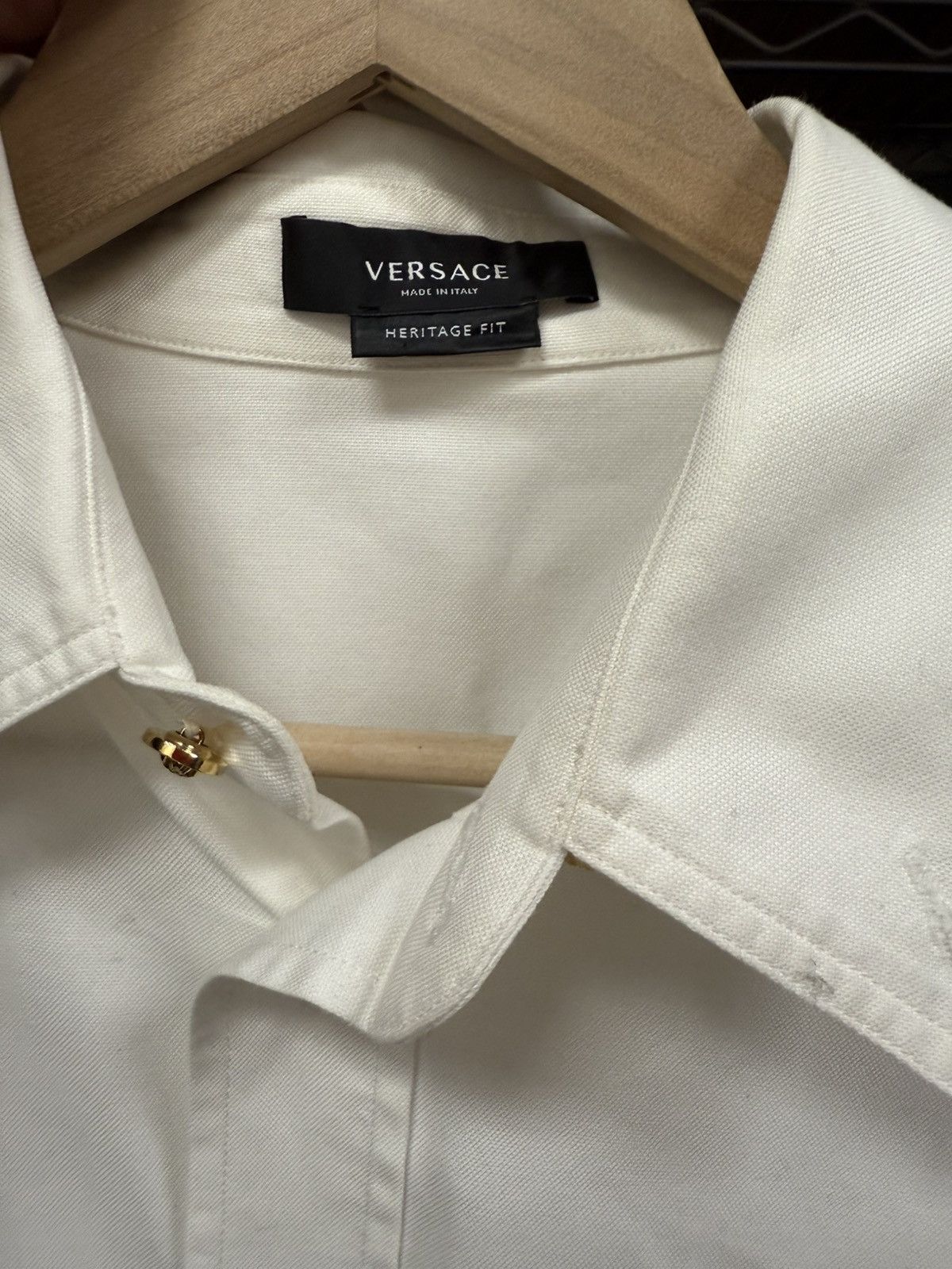 Versace Versace Buttondown Medusa Head Buttons White 39 Size US XXS / EU 40 - 9 Thumbnail