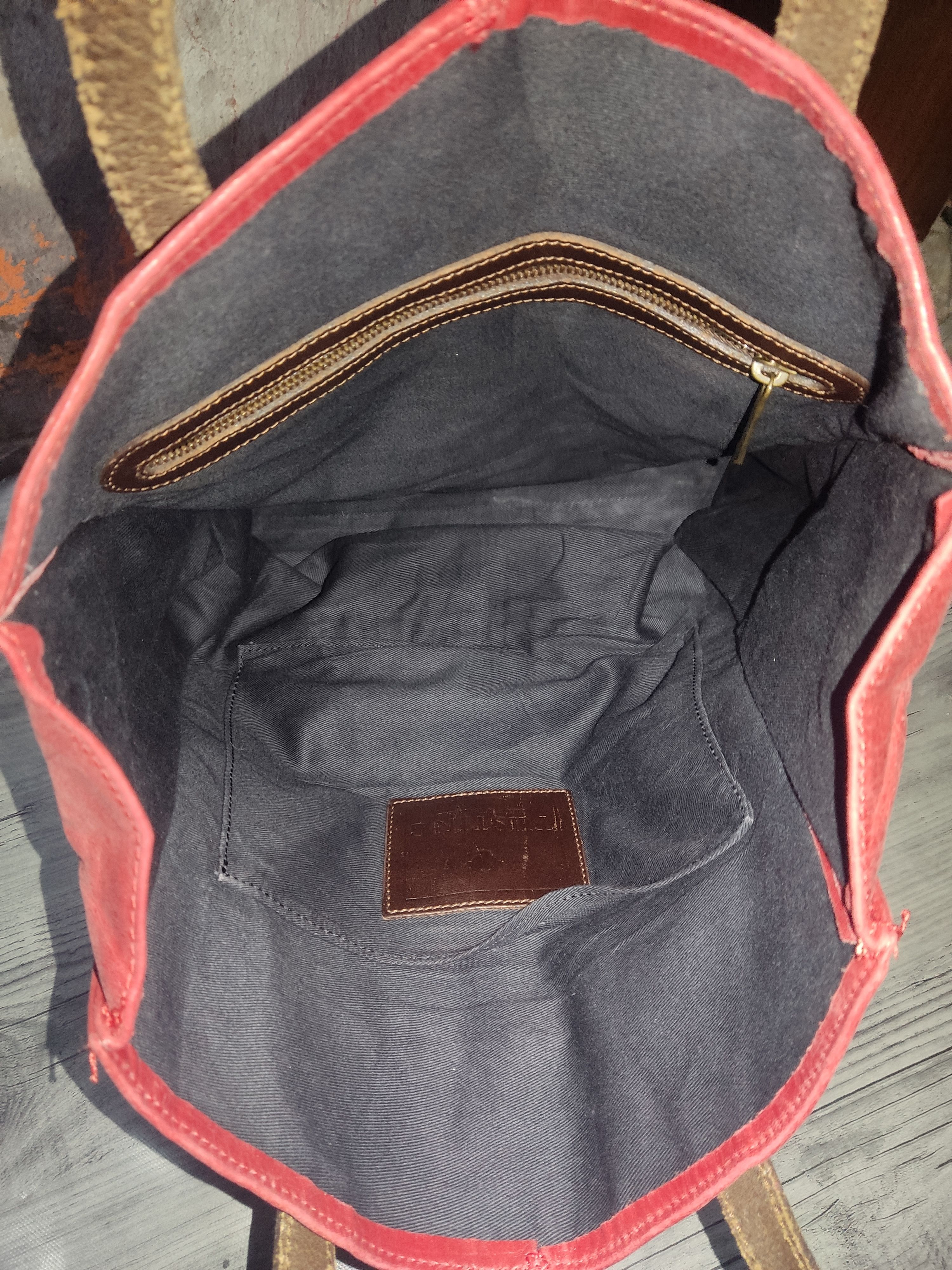 Leather Tusting Leather Tote Bag Size ONE SIZE - 3 Thumbnail