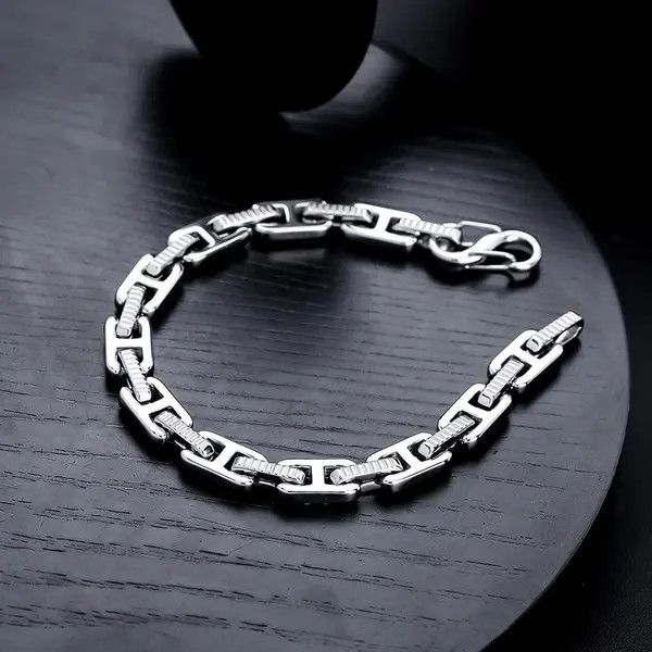 Jewelry Silver Link Chain Bracelet, Chunky Chain Bracelet Size ONE SIZE - 8 Thumbnail
