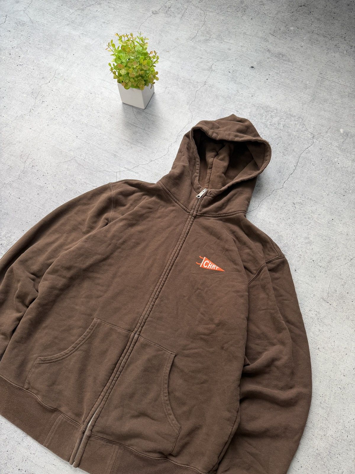 Carhartt Rare Brown Carhartt Zip Hoodie Y2K Sun Faded Vintage Size US XL / EU 56 / 4 - 2 Thumbnail