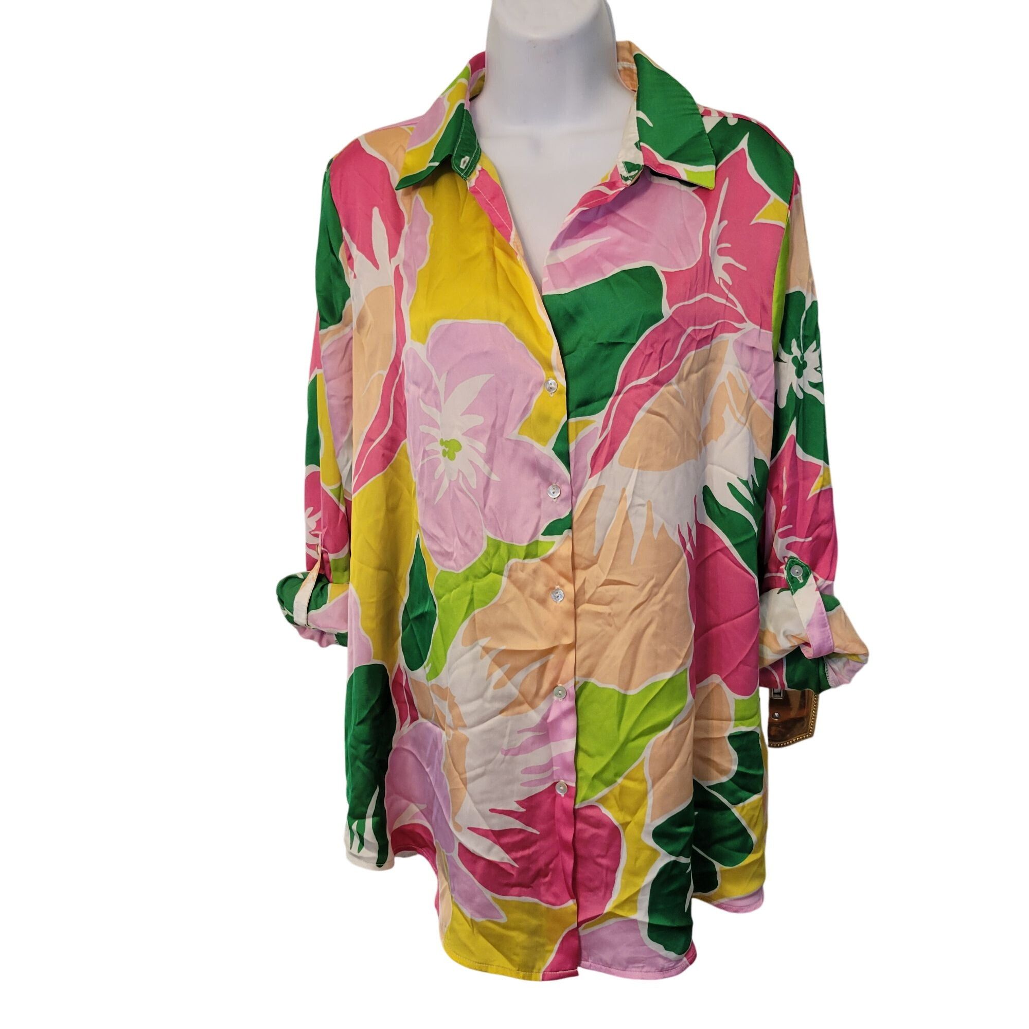 Other Haver London Bright Floral Button Front Shirt M Lightweight Size M / US 6-8 / IT 42-44 - 1 Thumbnail