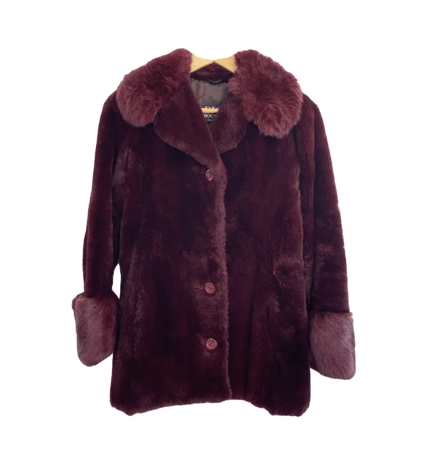 Dior burgundy fur coat Size S / US 4 / IT 40 - 1 Thumbnail