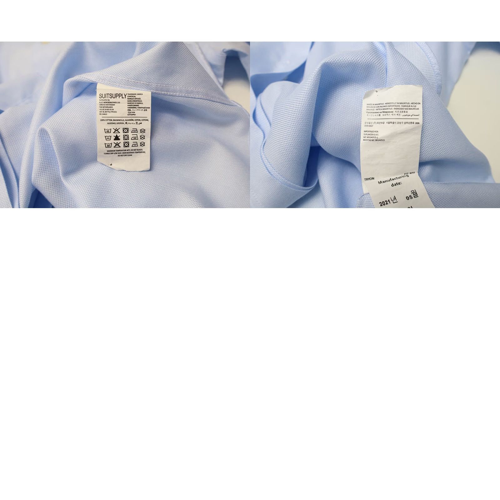 Suitsupply Suitsupply Slim Fit Formal Shirt Men's 39/15 1/2 Blue Cutaway Button Up Dress Shirt Size 40R - 8 Thumbnail