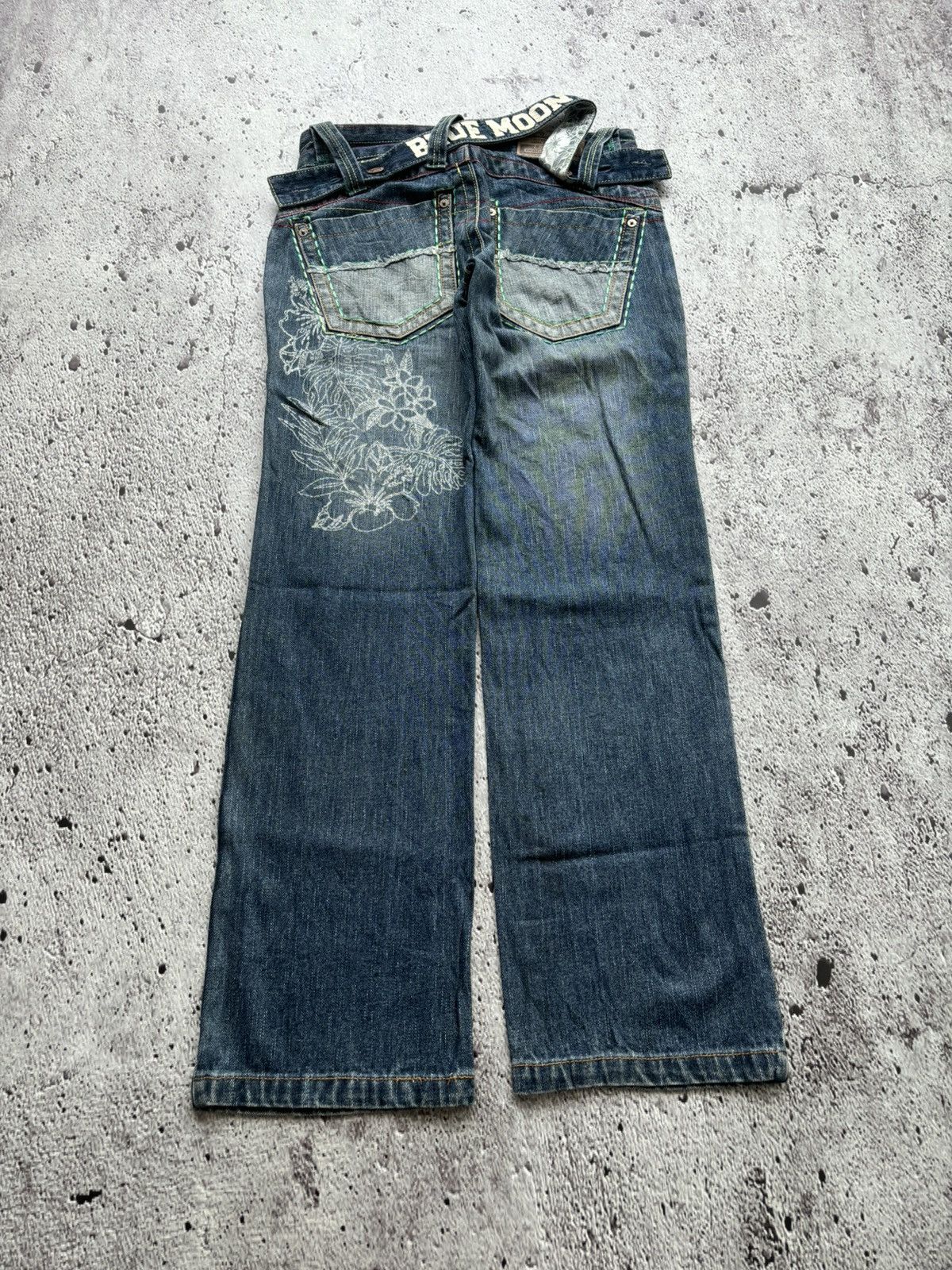 Hysteric Glamour Y2k Blue moon blue bootcut style jeans Size US 31 - 1 Thumbnail