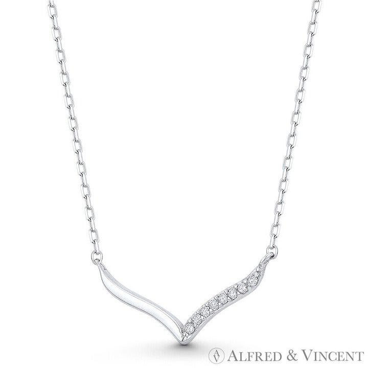 Other V-Bar Chevron CZ Crystal Pendant & Necklace Size ONE SIZE - 1 Preview