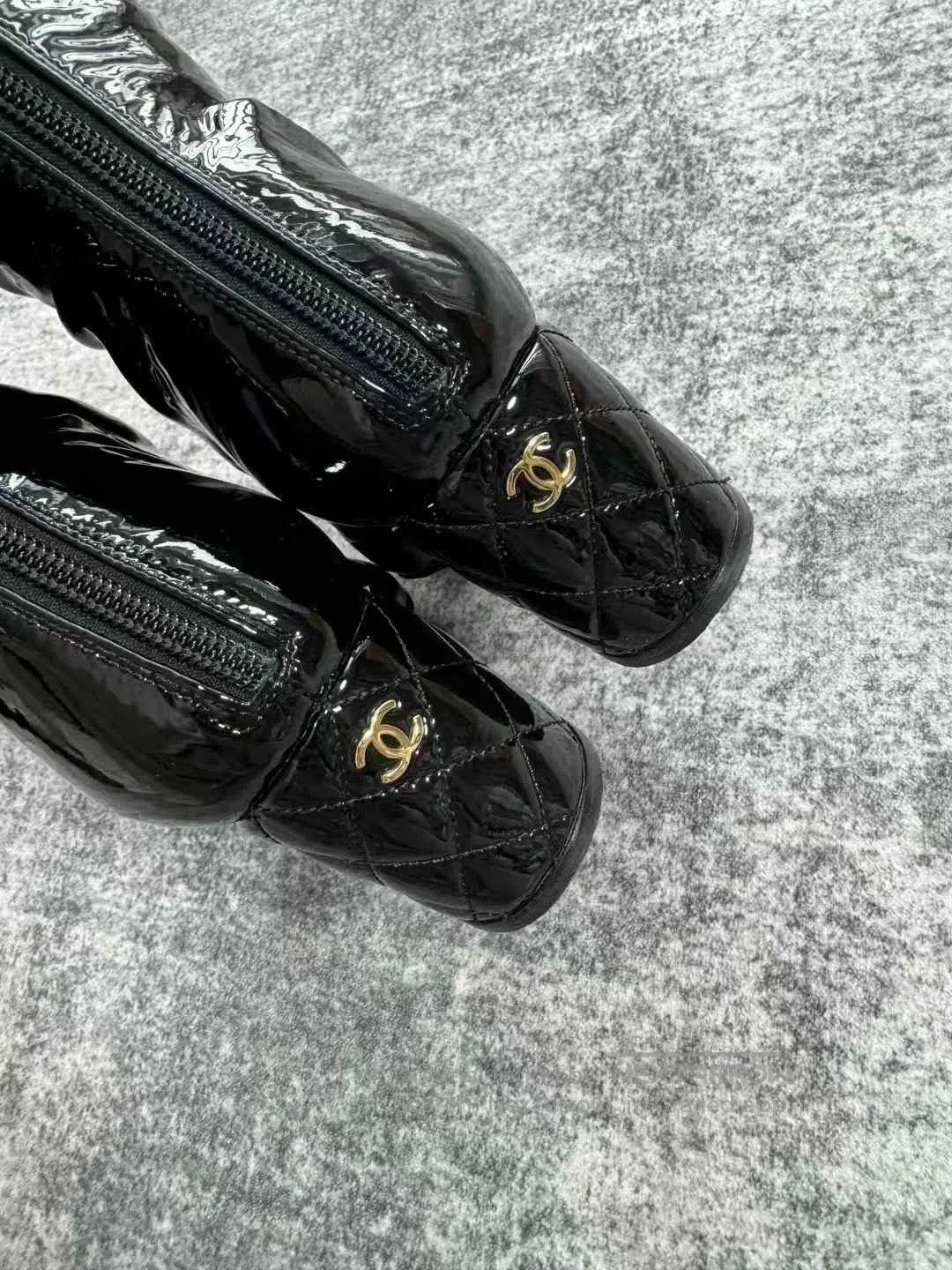 Chanel Chanel Patent Leather Wedge Knee. Size US 6 / IT 36 - 6 Thumbnail