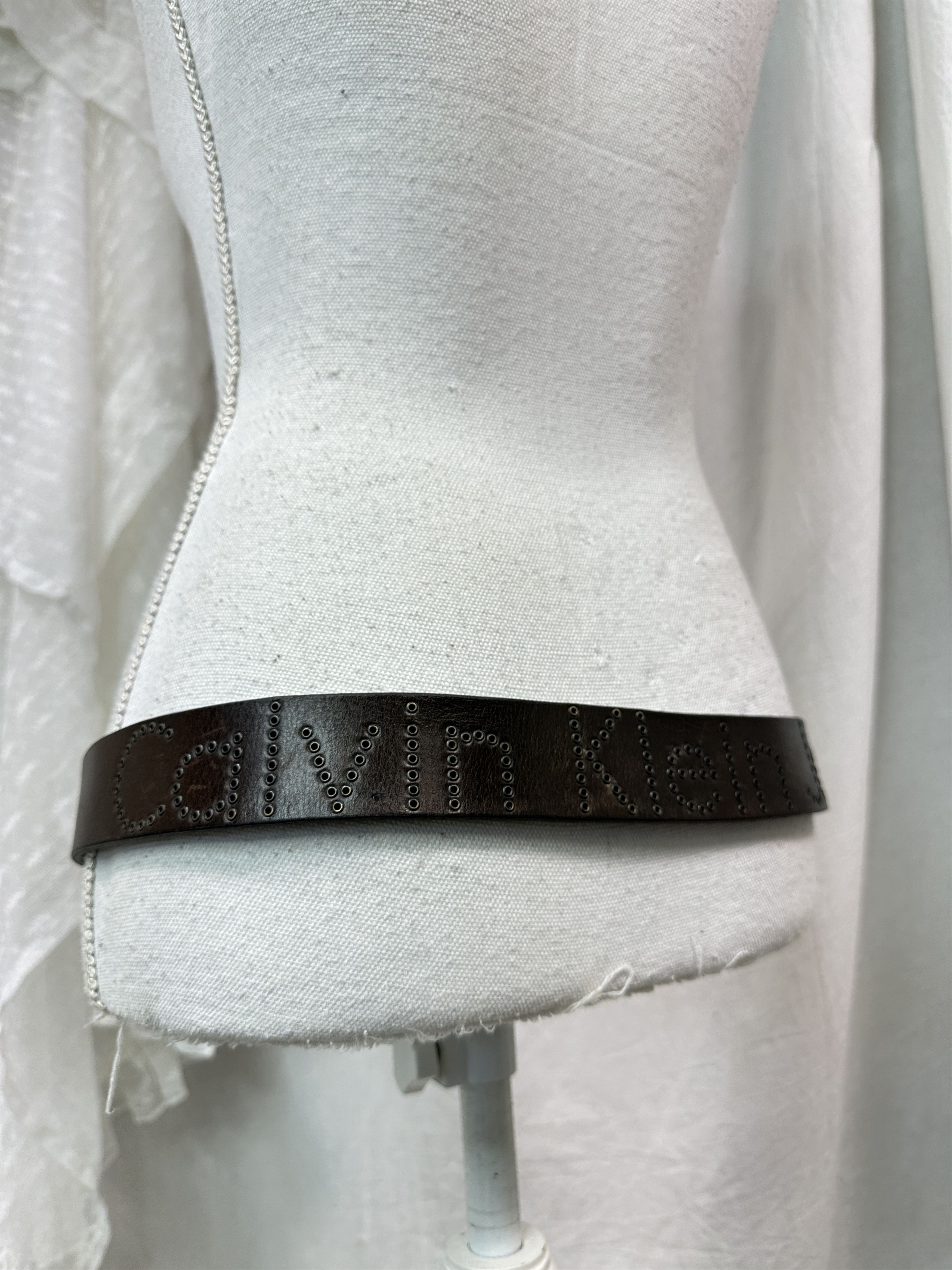 Vintage Leather Unisex Studded Calvin Klein Belt Y2K