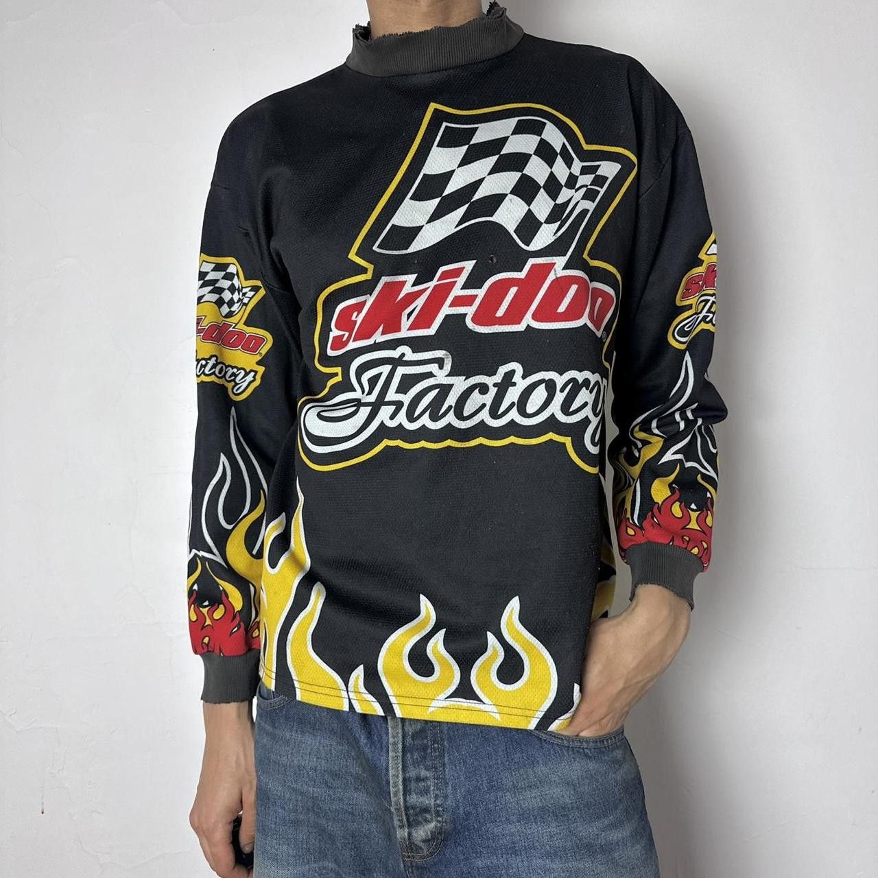 Ski-Doo Vintage Ski Doo Black & Yellow Flame Motocross Jersey - XXL Size US XXL / EU 58 / 5 - 7 Thumbnail
