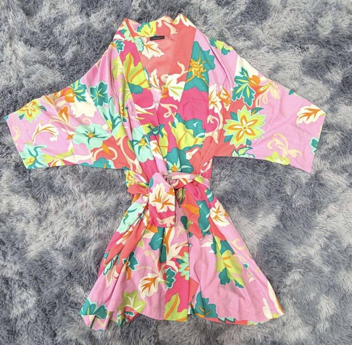 Other Natori Marbella Floral Patchwork Wrap Kimono Bath Robe Size XL / US 12-14 / IT 48-50 - 2 Thumbnail