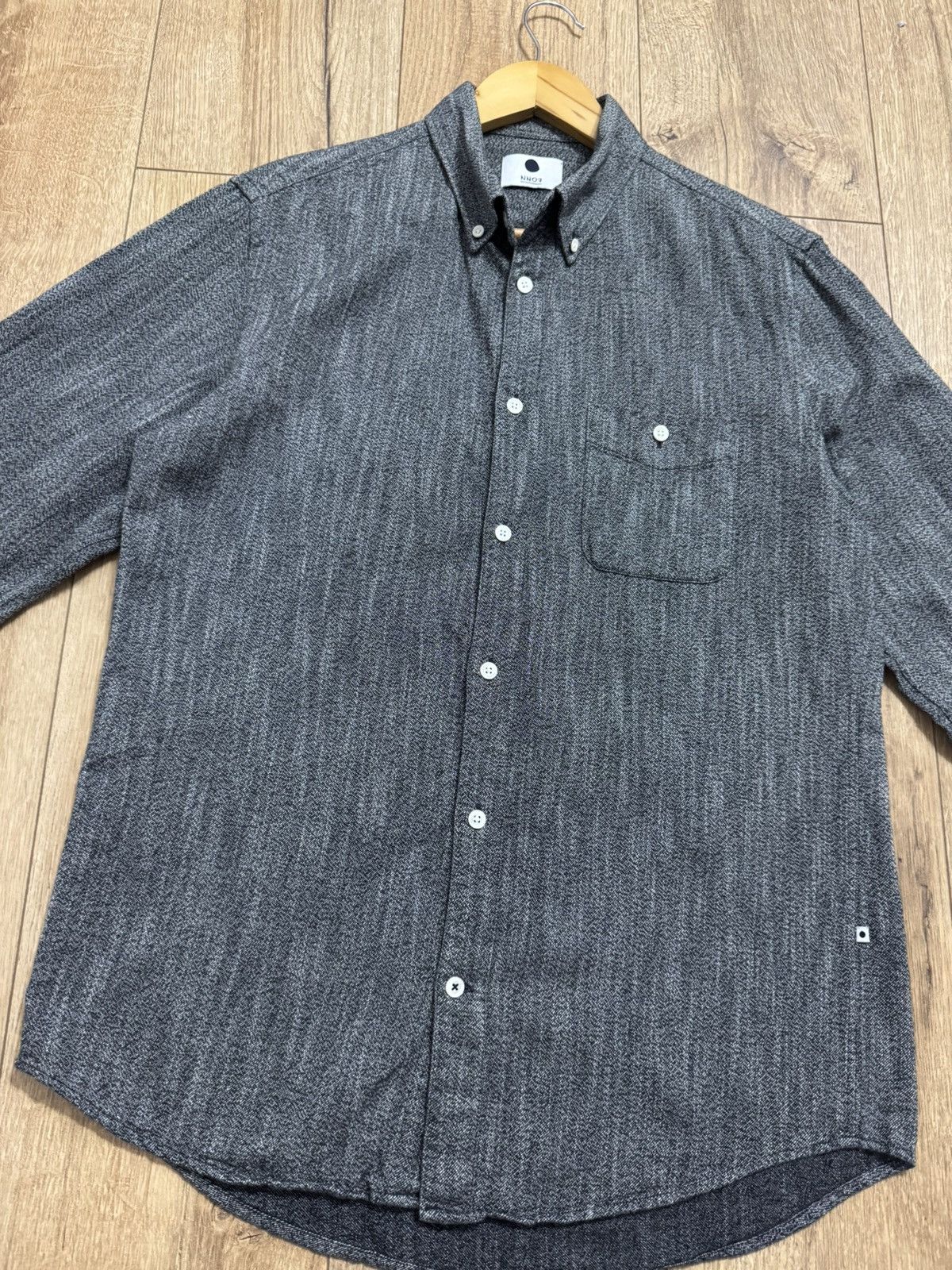 NN07 NN07 (No Nationality) Levon Herringbone Flannel Shirt Size US M / EU 48-50 / 2 - 7 Thumbnail
