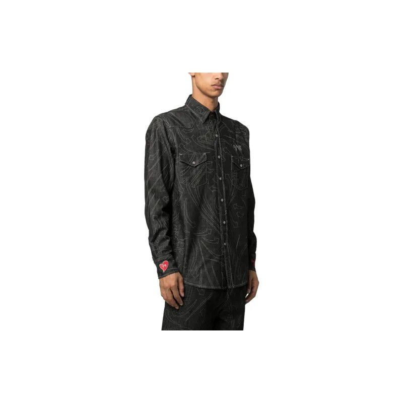 Vivienne Westwood o1y0525 Denim Shirt in Black/Gray Size US S / EU 44-46 / 1 - 3 Thumbnail