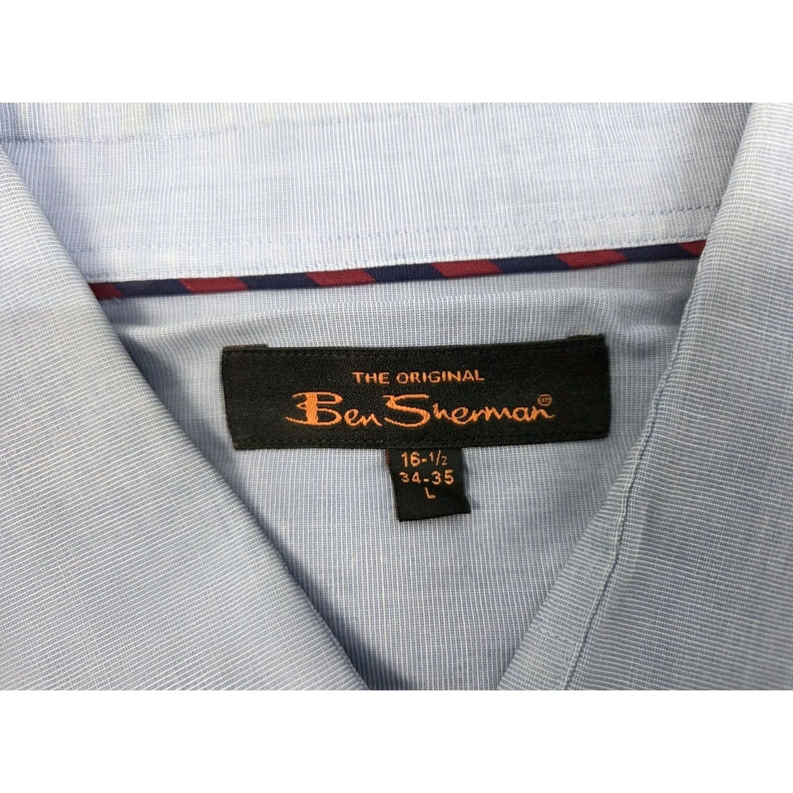Ben Sherman Ben Sherman Mens Long Sleeve Button-Up Light Blue Shirt L 46 in Regular Cotton Button-Up Classic Casual Shirt Sleeve Length: Long Sleeve Crew Neck? Size US L / EU 52-54 / 3 - 3 Thumbnail