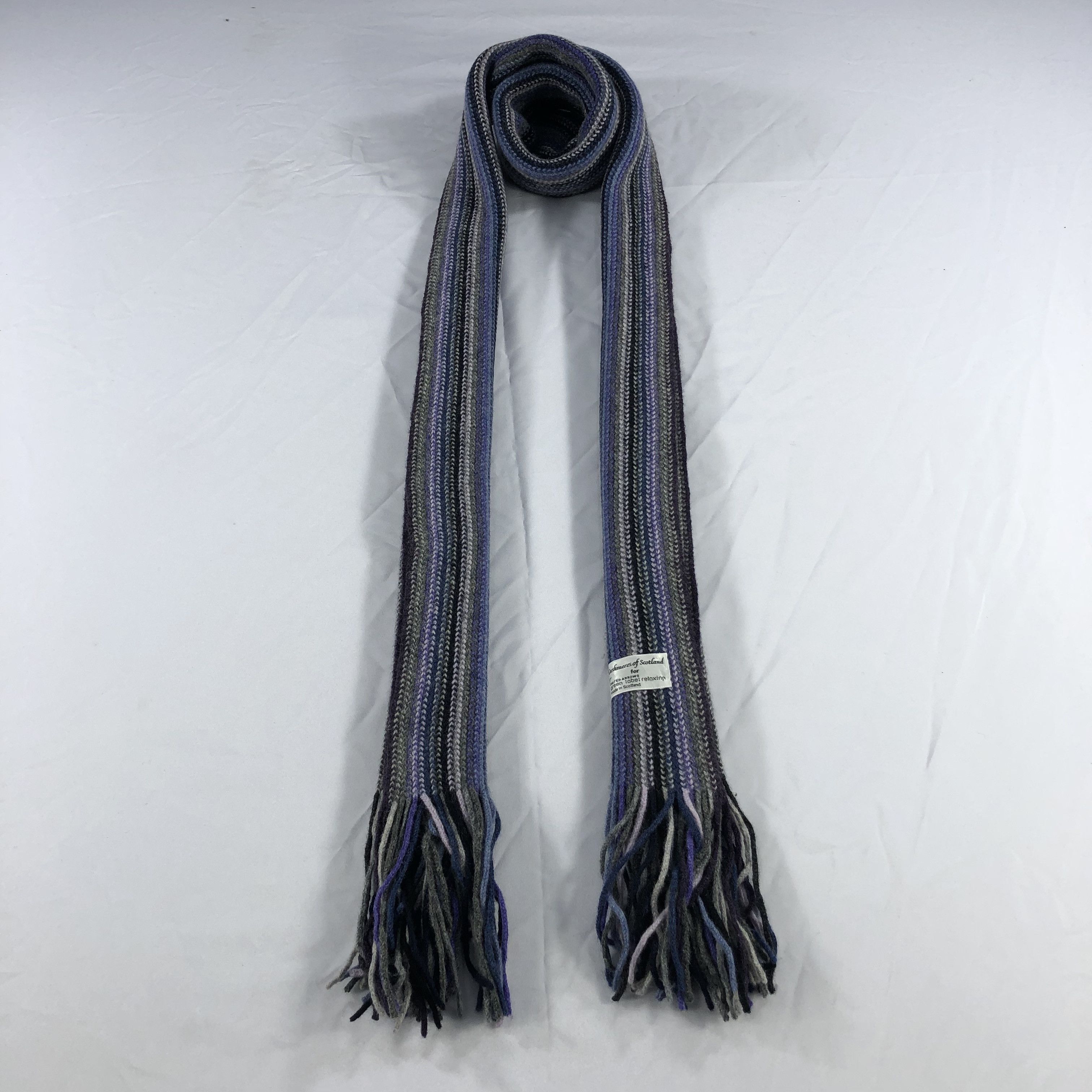 United Arrows United Arrows Striped Knit Wool Scarf Muffler V1009 Size ONE SIZE - 1 Thumbnail