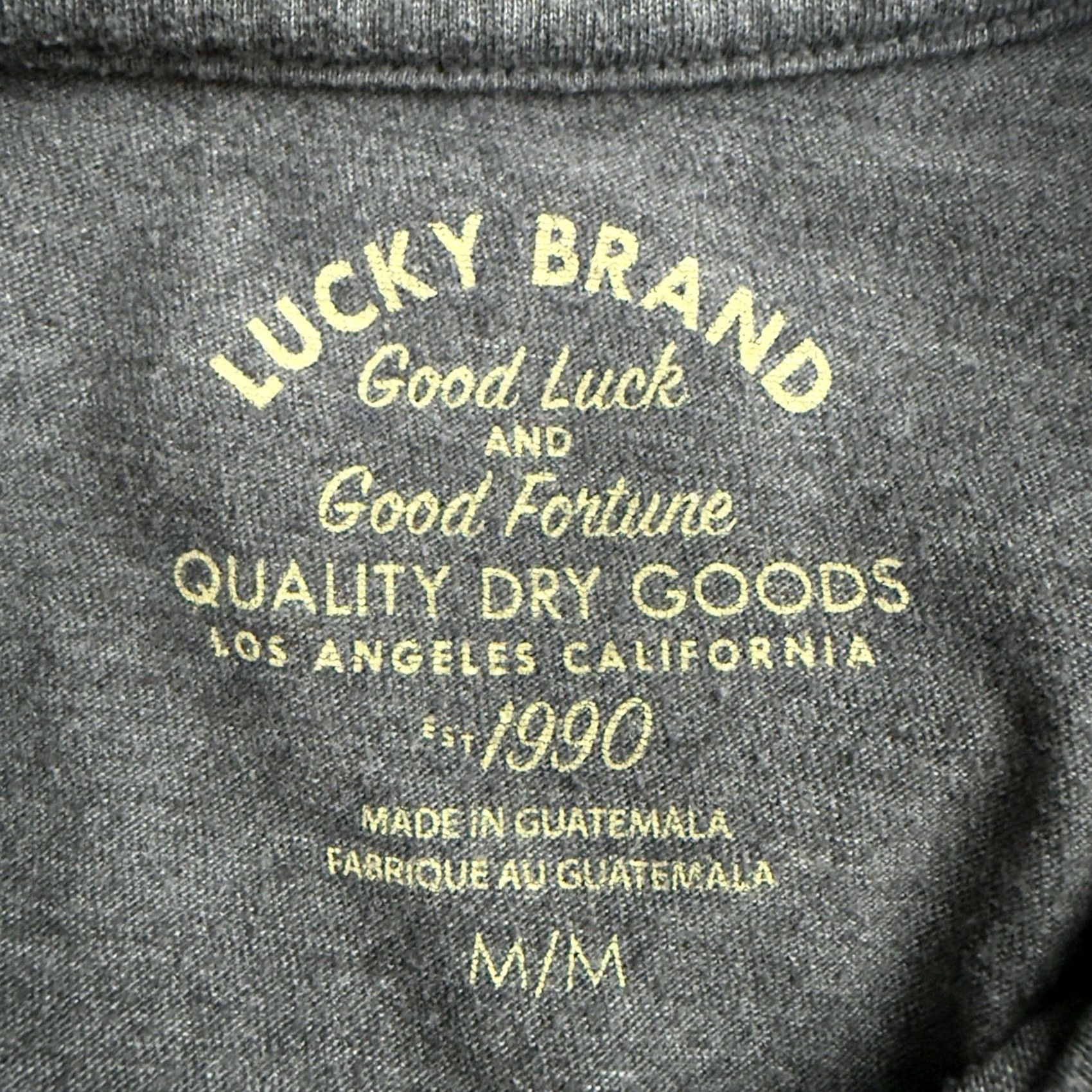 Lucky Brand Lucky Brand Gray Casual Graphic Tee Mens M Shirt Size US M / EU 48-50 / 2 - 4 Thumbnail