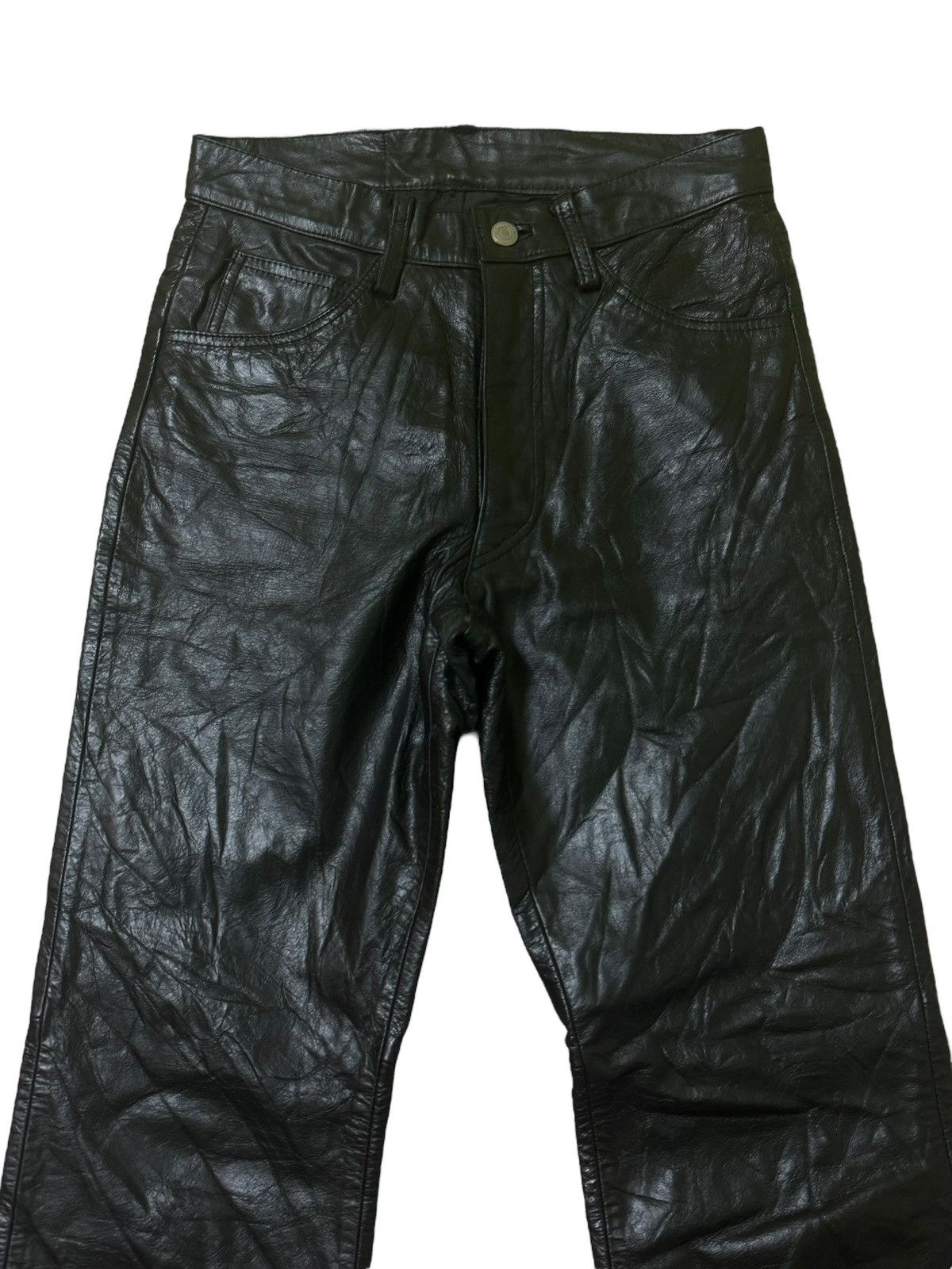 Leather × Vintage VINTAGE RadmesS MEN'S BIGI BLACK FAUX LEATHER Size US 27 - 3 Thumbnail