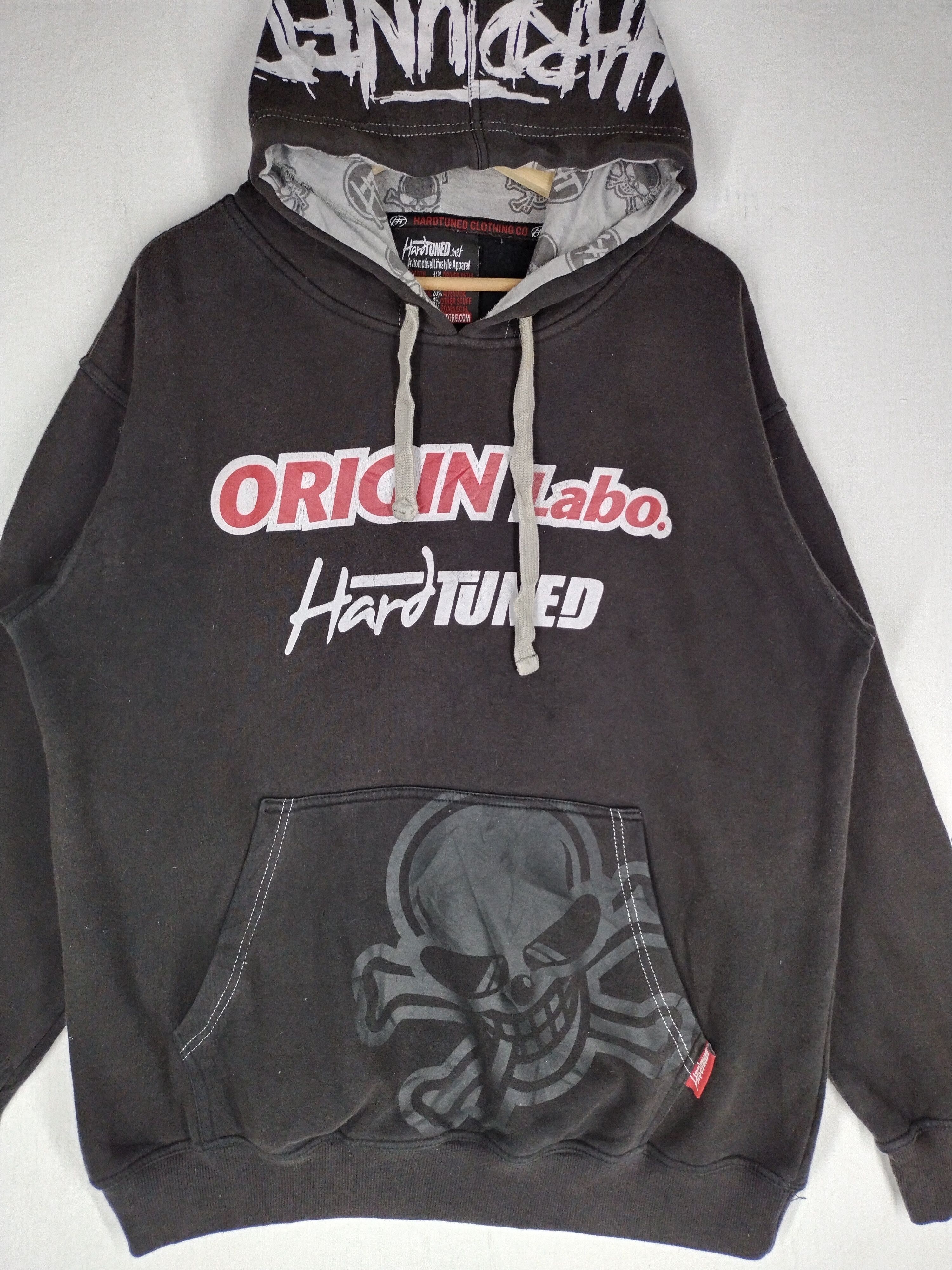 Japanese Brand 🔥 Vtg Origin Labo X Hardtuned Big Print Skull Hoodie Size US L / EU 52-54 / 3 - 11 Thumbnail
