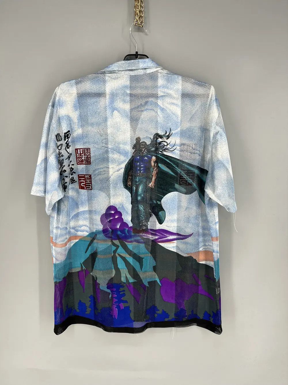 Vintage Vintage Japanese Style Short Sleeve Mesh Shirt Streetwear Size US L / EU 52-54 / 3 - 9 Thumbnail